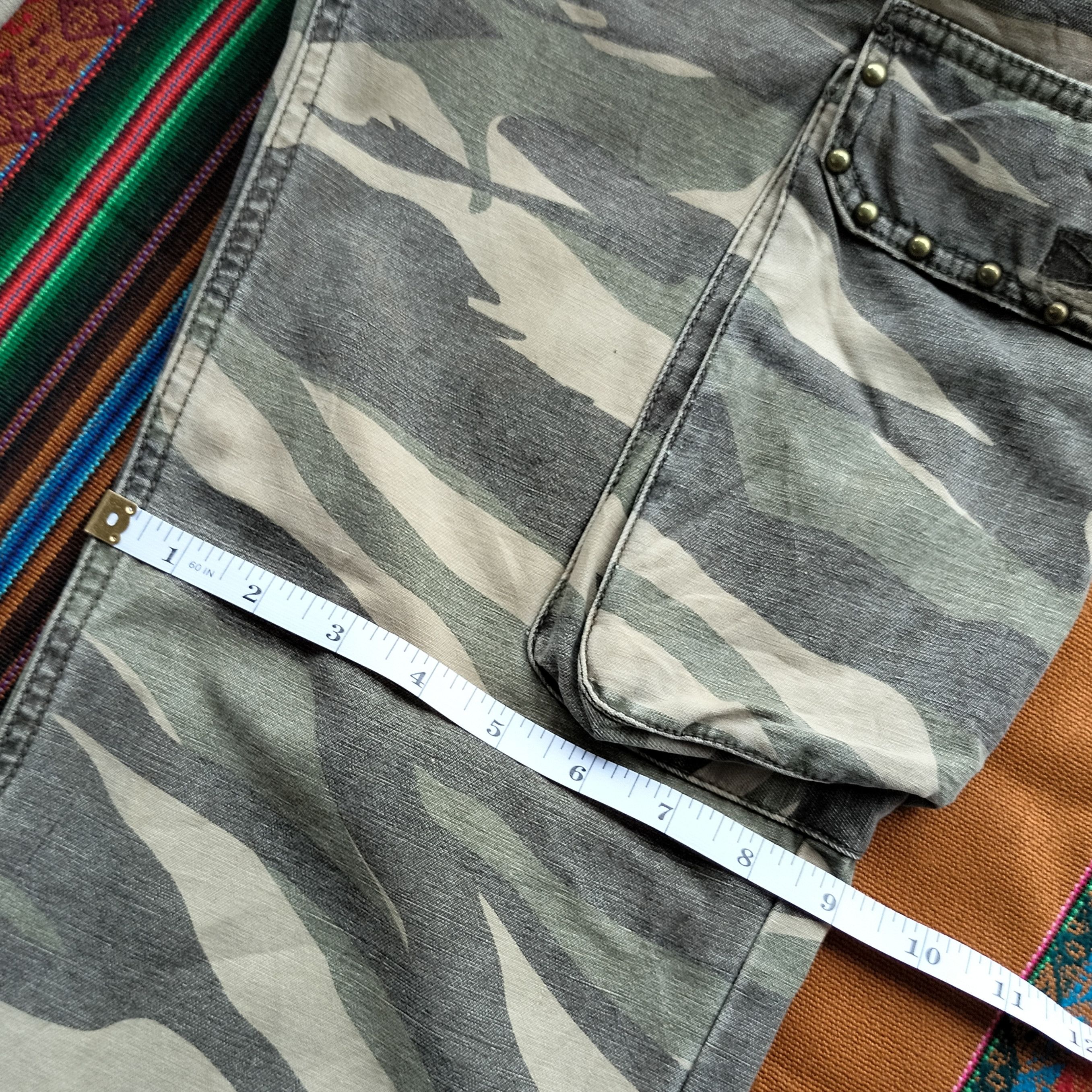 GOA double waist studded flare cargo pants Size US 31 - 19 Thumbnail