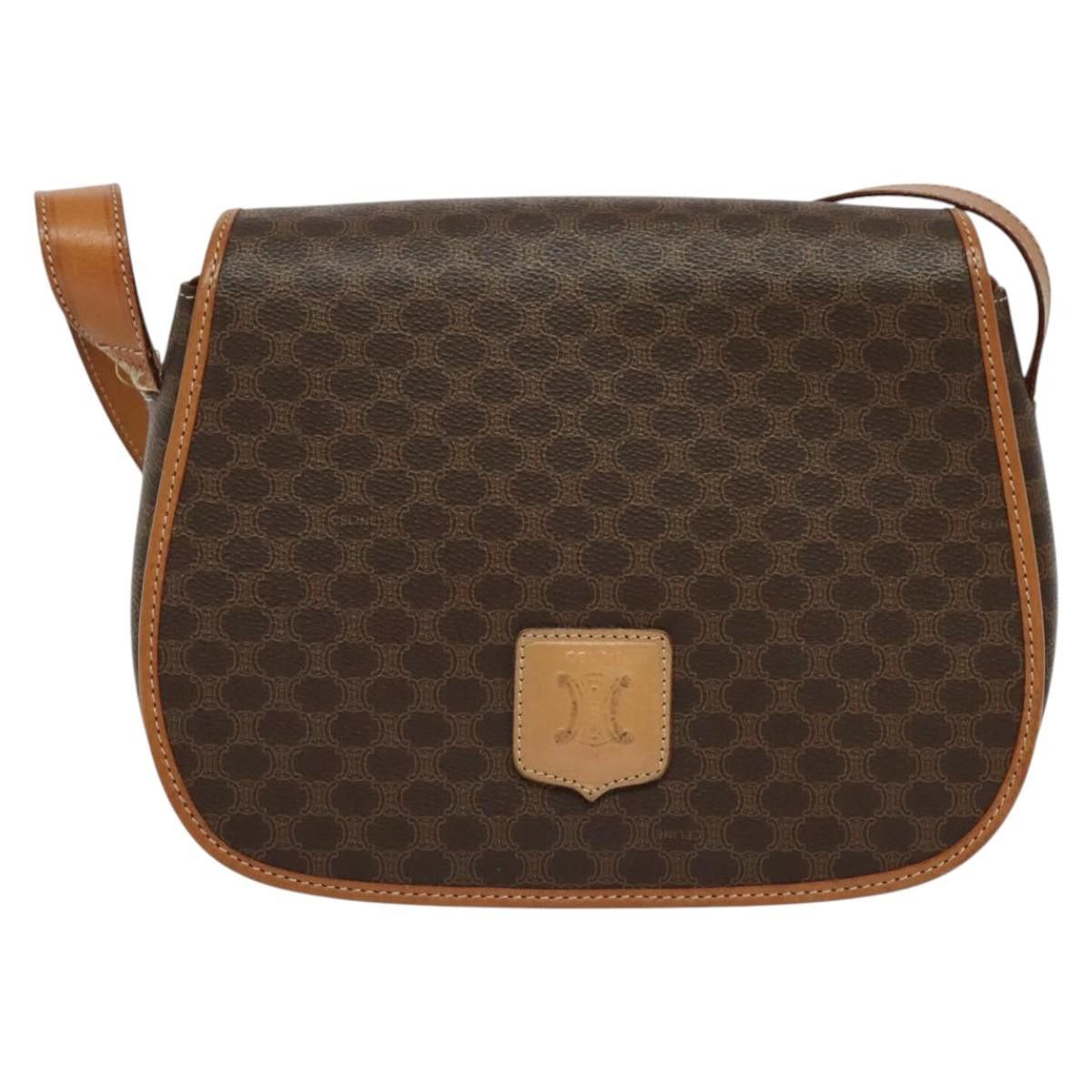 Celine CELINE Macadam Canvas Shoulder Bag Pvc Leather Brown Gold Size ONE SIZE - 2 Thumbnail