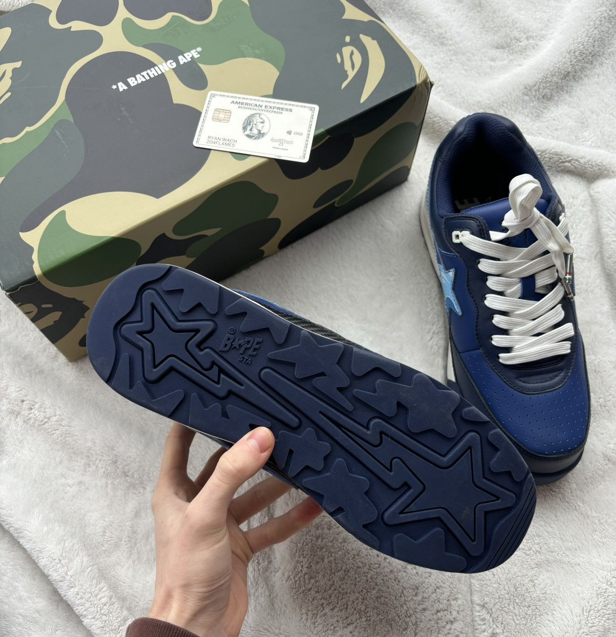 Bape Bape x Pagani Road Sta Navy/Camo Patent Leather Sneakers Size US 9.5 / EU 42-43 - 5 Thumbnail