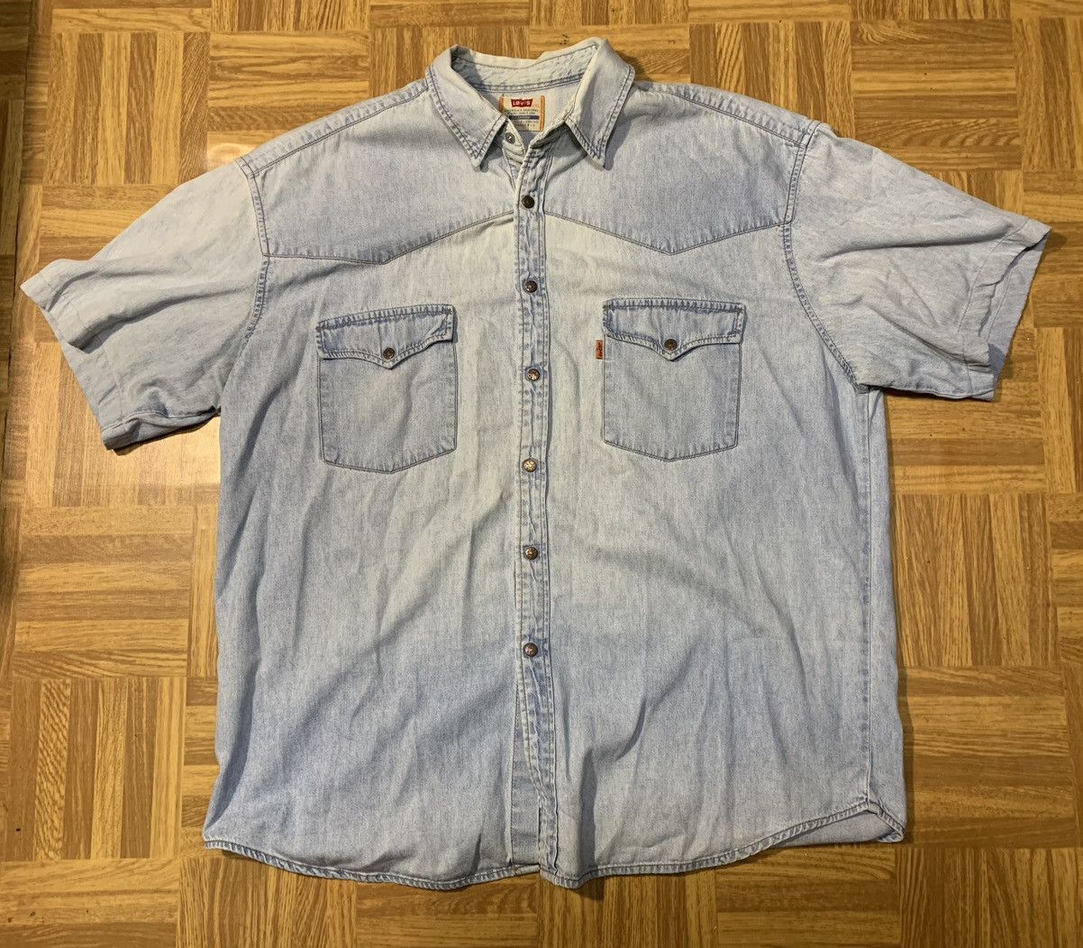 Levi's × Vintage Rare LEVI'S Vintage 80's Men's Light Blue Western Shirt XXL Size US XXL / EU 58 / 5 - 4 Thumbnail