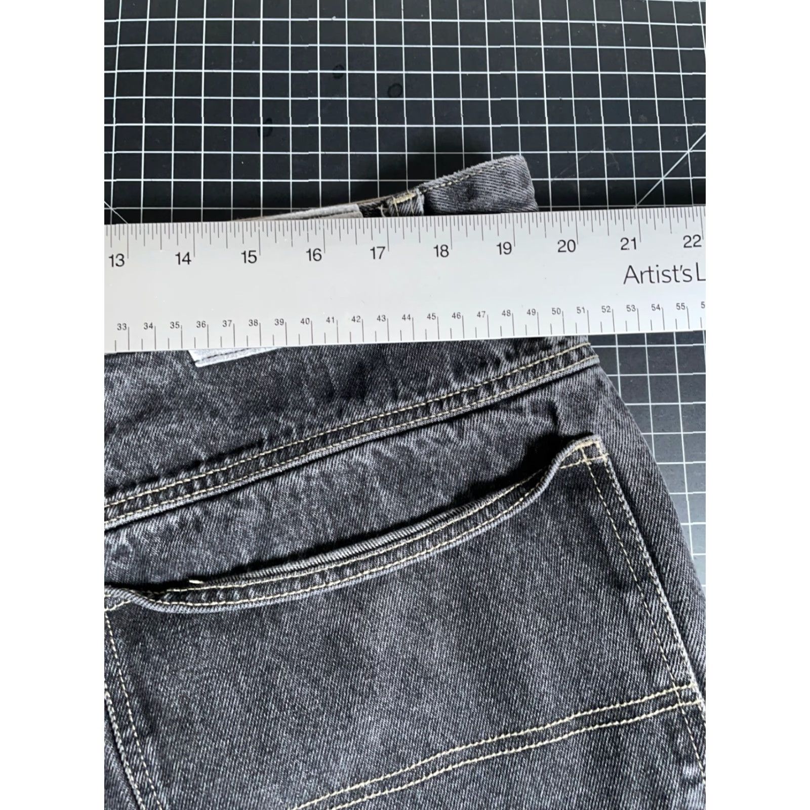 Denime VINTAGE Girbaud Jeans Men's 38x31 Black Stone Wash Denim 5-Pocket Straight High Rise 2000s Hip Hop Retro Size US 39 - 6 Thumbnail