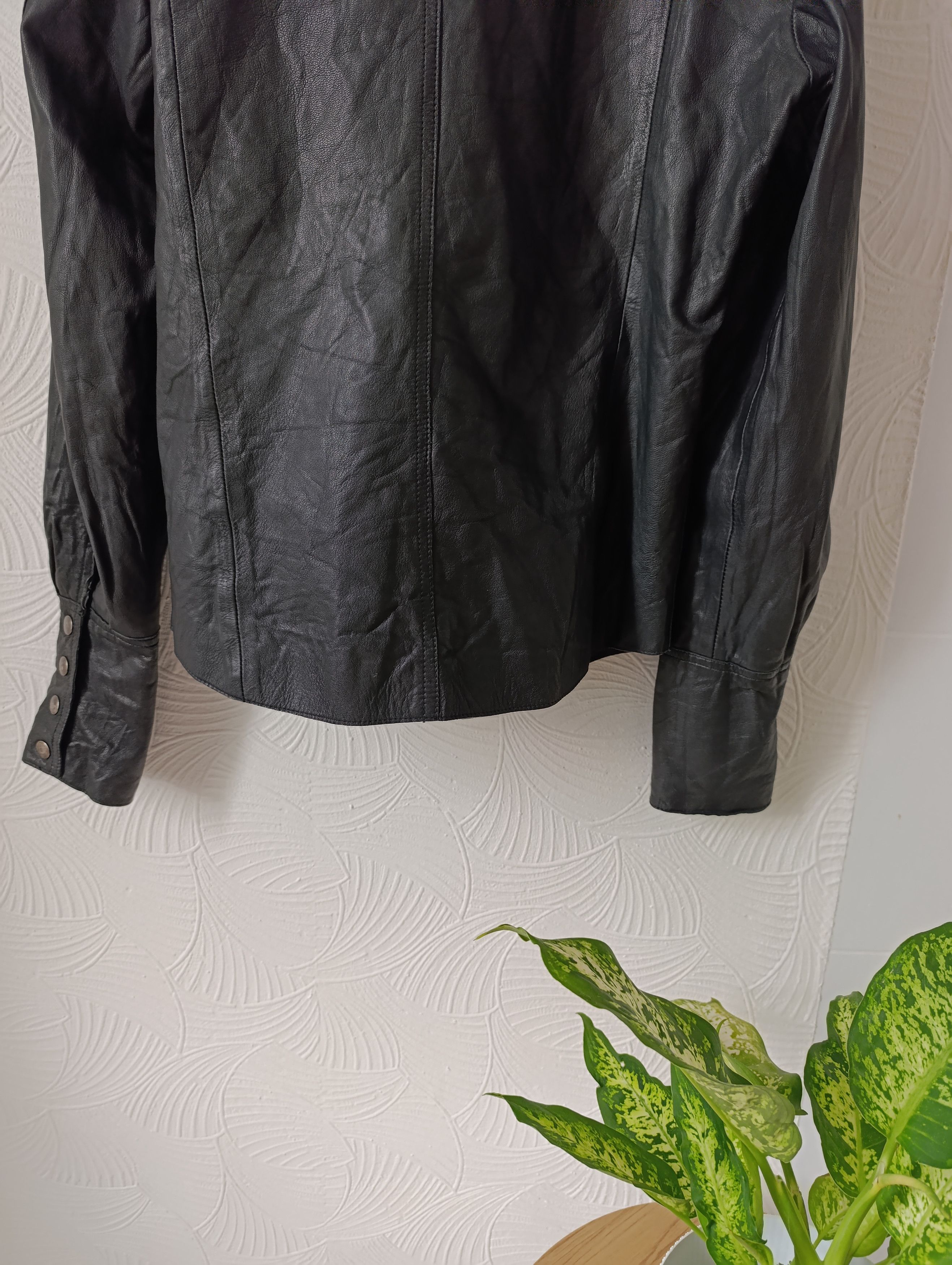 Allsaints ALLSAINTS BLACK LEATHER ROCK SHIRT JACKET Size US M / EU 48-50 / 2 - 10 Thumbnail