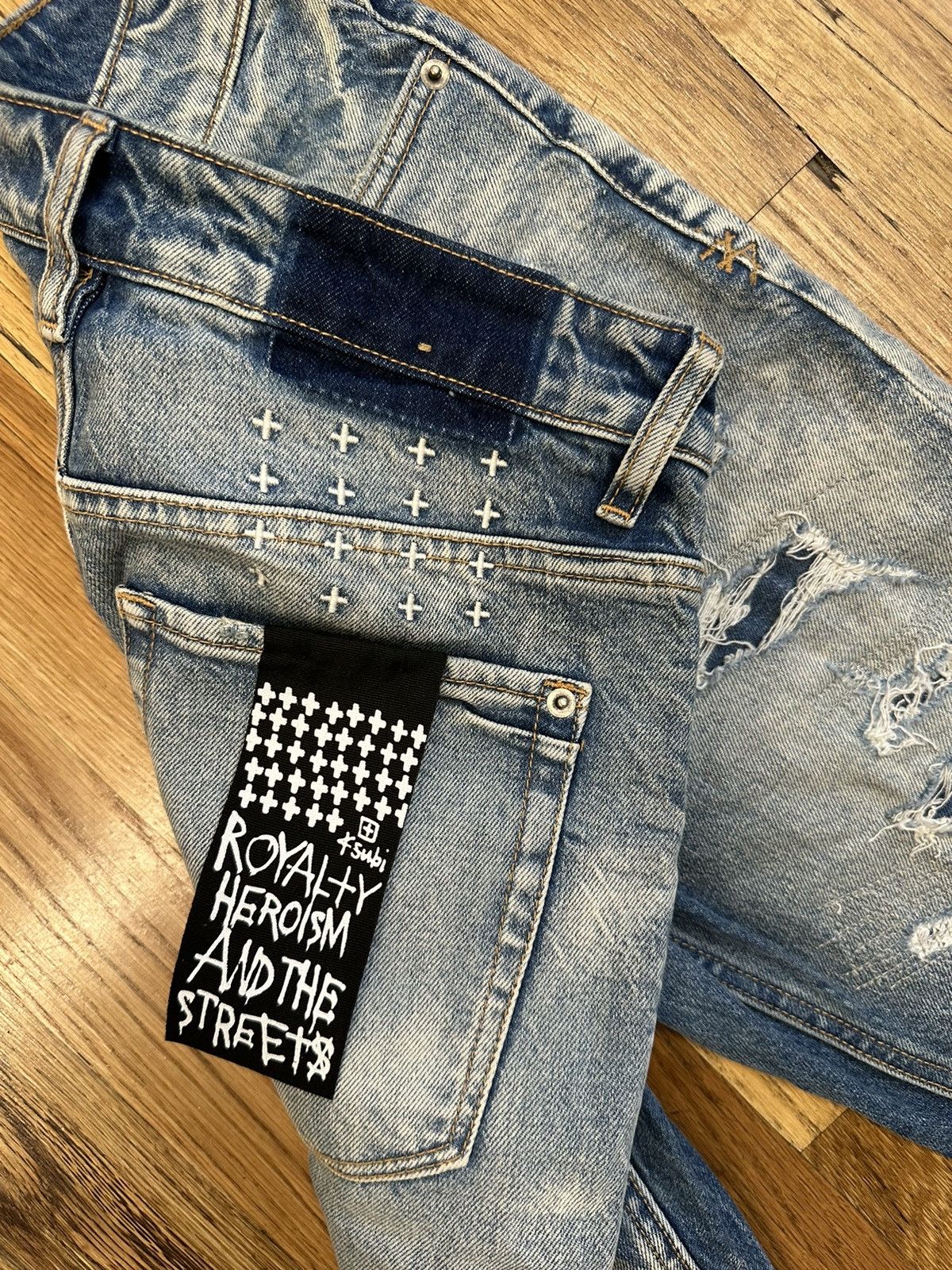 Ksubi Ksubi Stitch Patch Distressed Blue Denim Jeans Size 30 Size US 30 / EU 46 - 5 Thumbnail