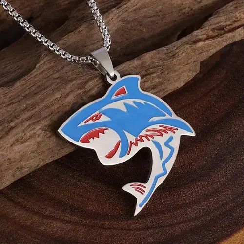 Japanese Brand Gothic Blue Shark Necklace Size ONE SIZE - 2 Thumbnail
