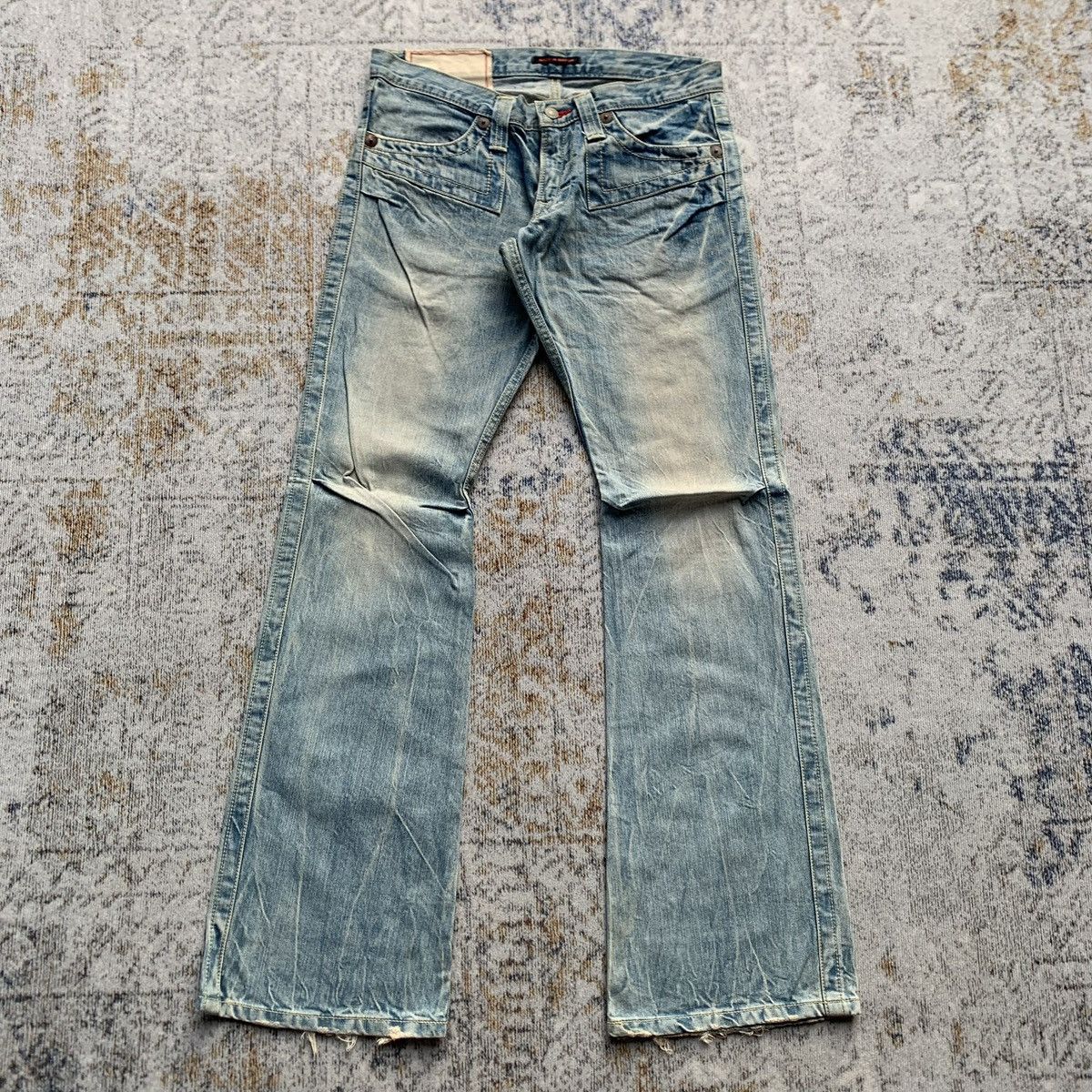Rare Vintage Japanese Brand Distressed Artisan Flared Jeans