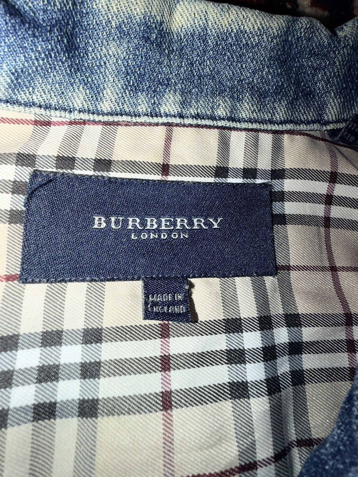 Vintage Burberry London Nova Check Denim Trucker Jacket