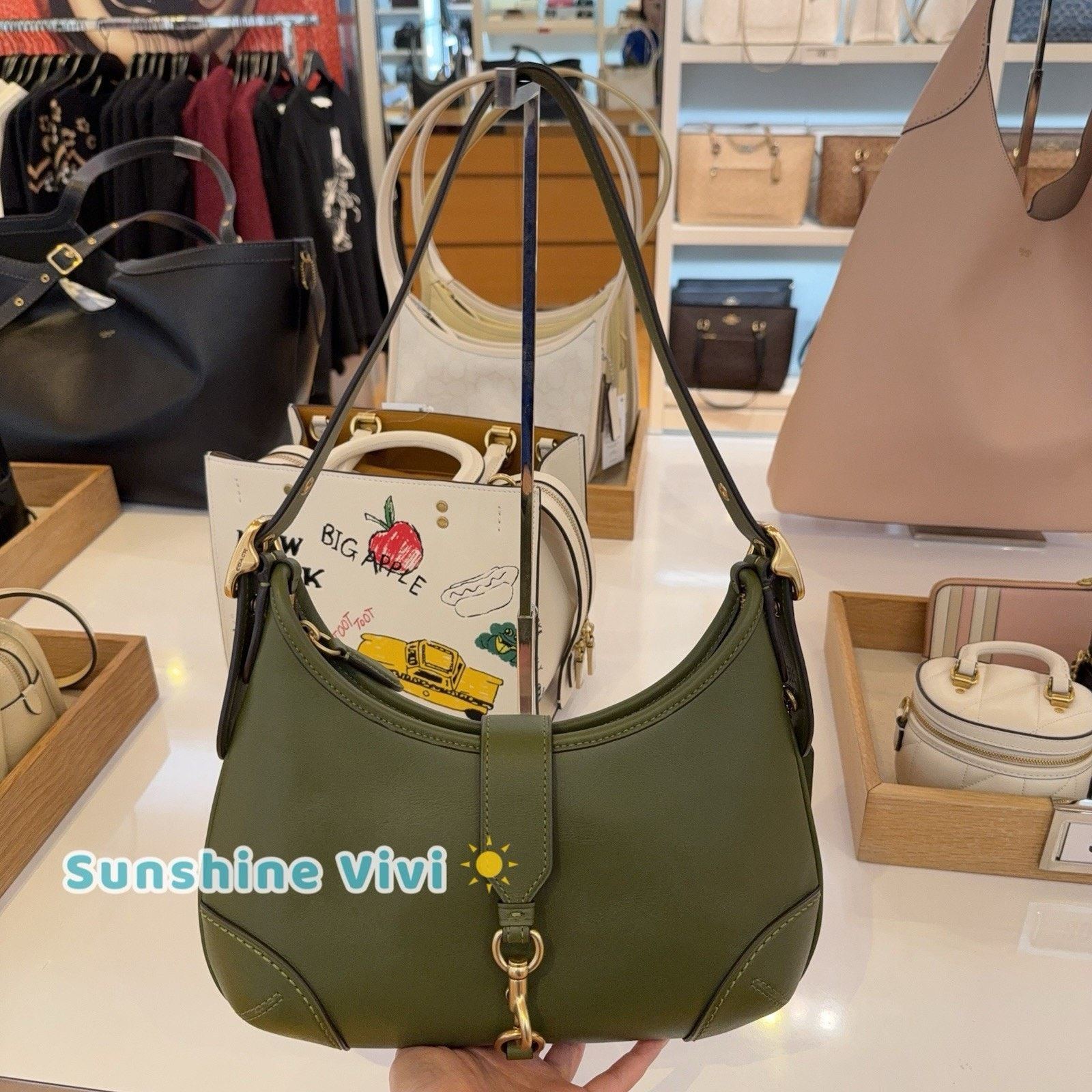 Coach NWT Coach Hamptons Hobo Bag Shoulder Bag Olive CW642 Size ONE SIZE - 1 Thumbnail
