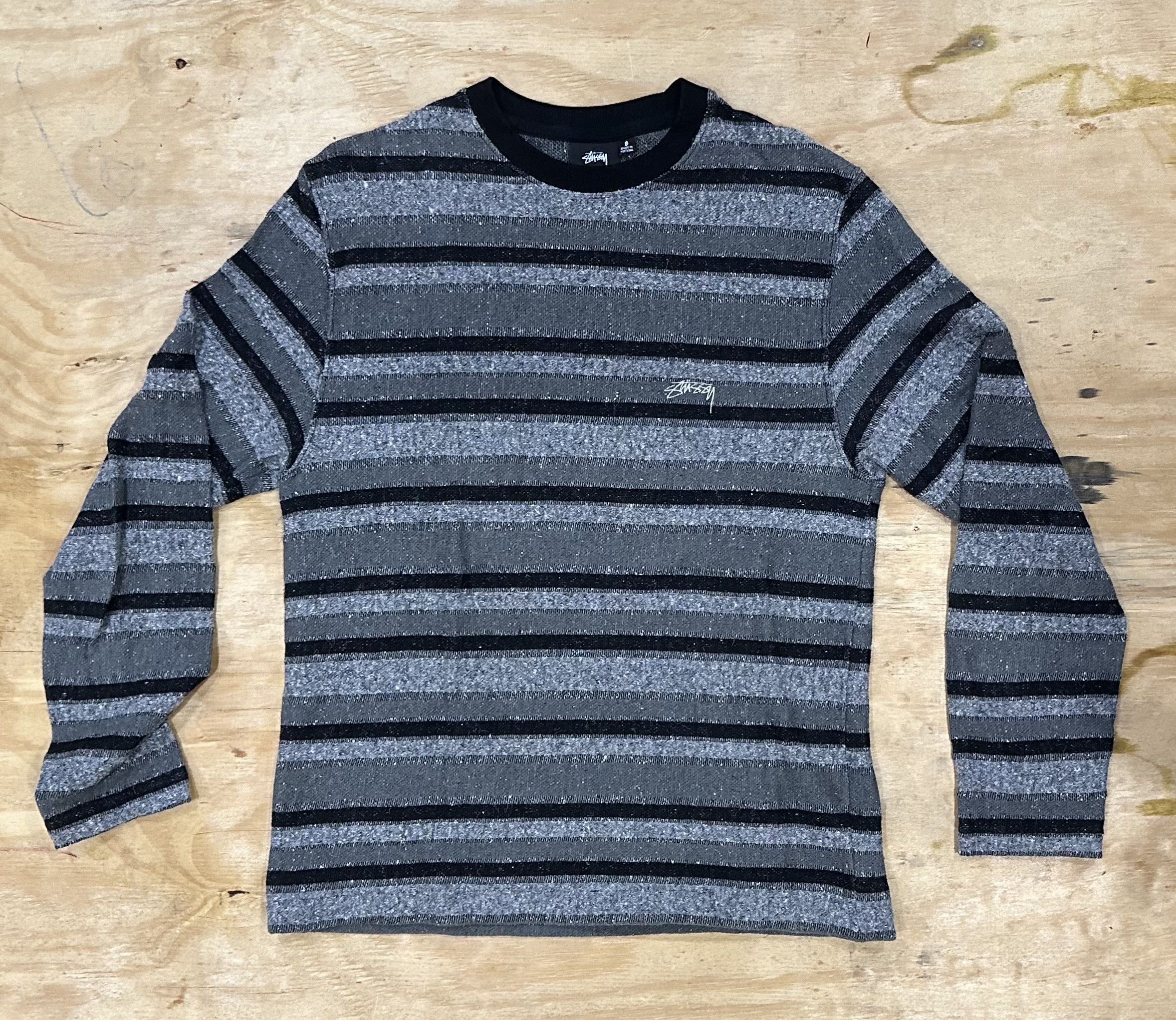 Stussy Striped Crew | Grailed