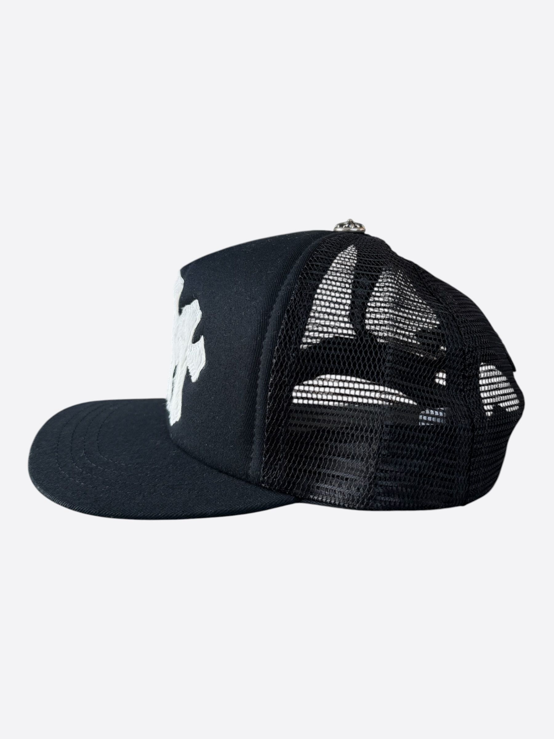 Chrome Hearts Chrome Hearts Black & White Ponyhair Triple Cross Patch Hat Size ONE SIZE - 4 Thumbnail