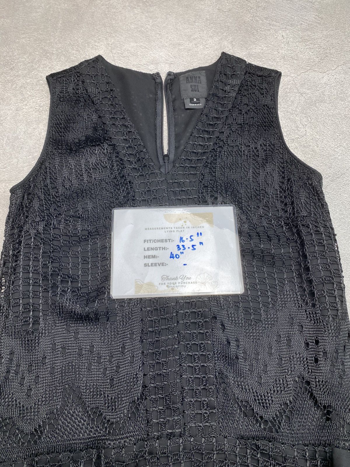Anna Sui Anna Sui Black Lace Sleeveless Mini Dress Size XS / US 0-2 / IT 36-38 - 9 Thumbnail