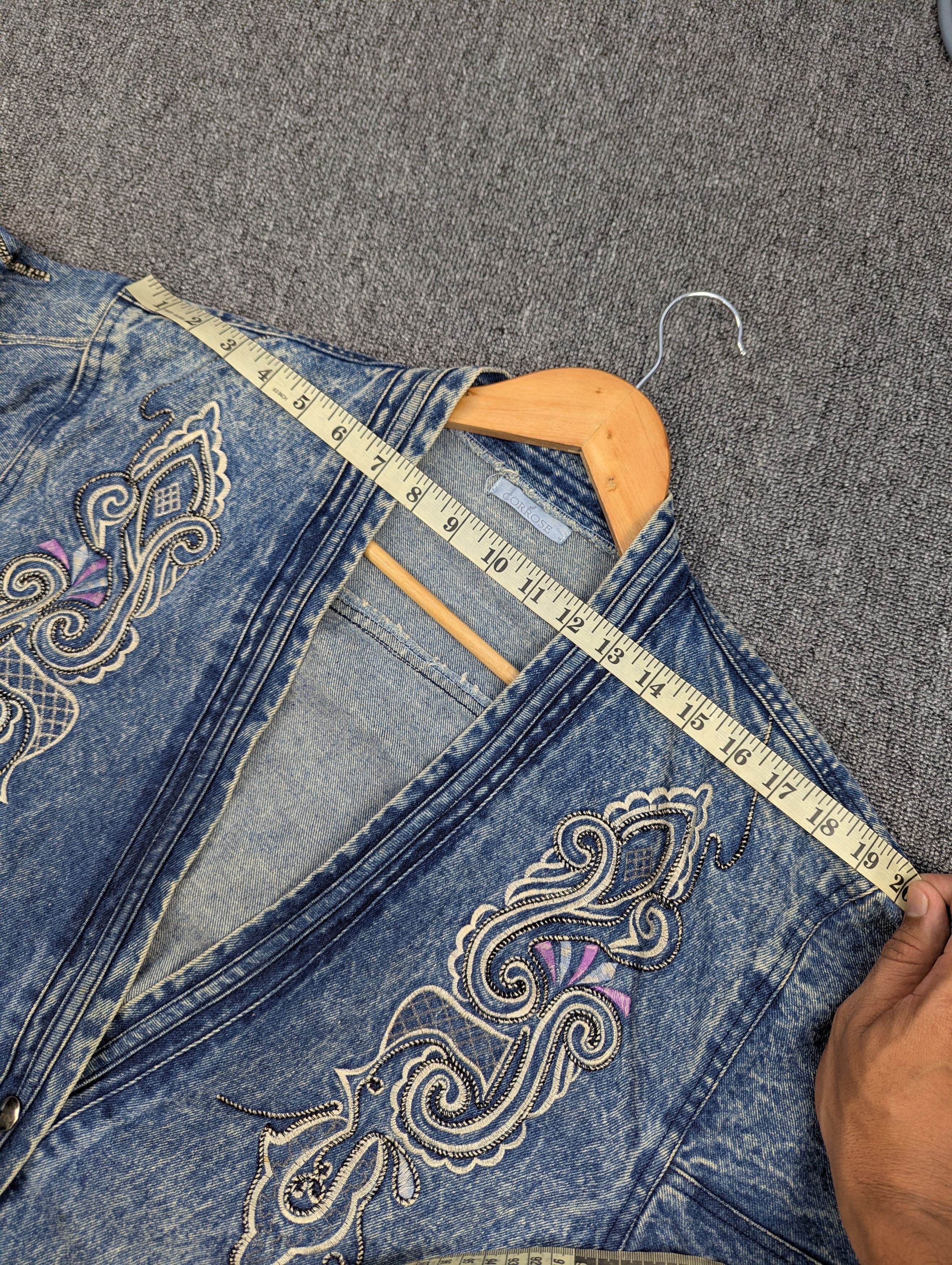 Vintage Corrose Cardigan Embroidery Denim Jacket