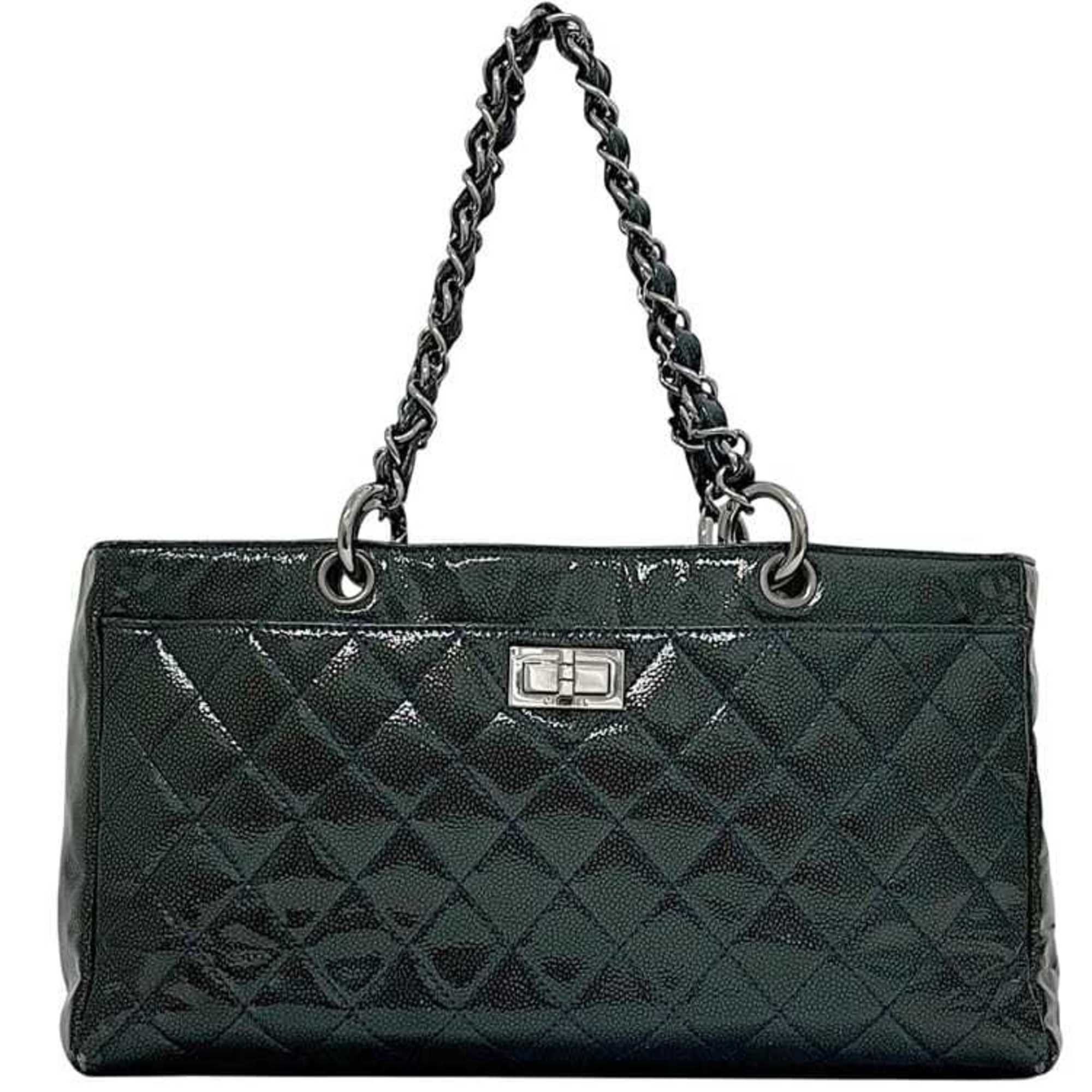 Chanel Chanel Tote Bag, Chain Tote, f-25005, Green, Size 2.55 - Patent Leather, 10, CHANEL Turnlock Quilted Women's Size ONE SIZE - 1 Thumbnail
