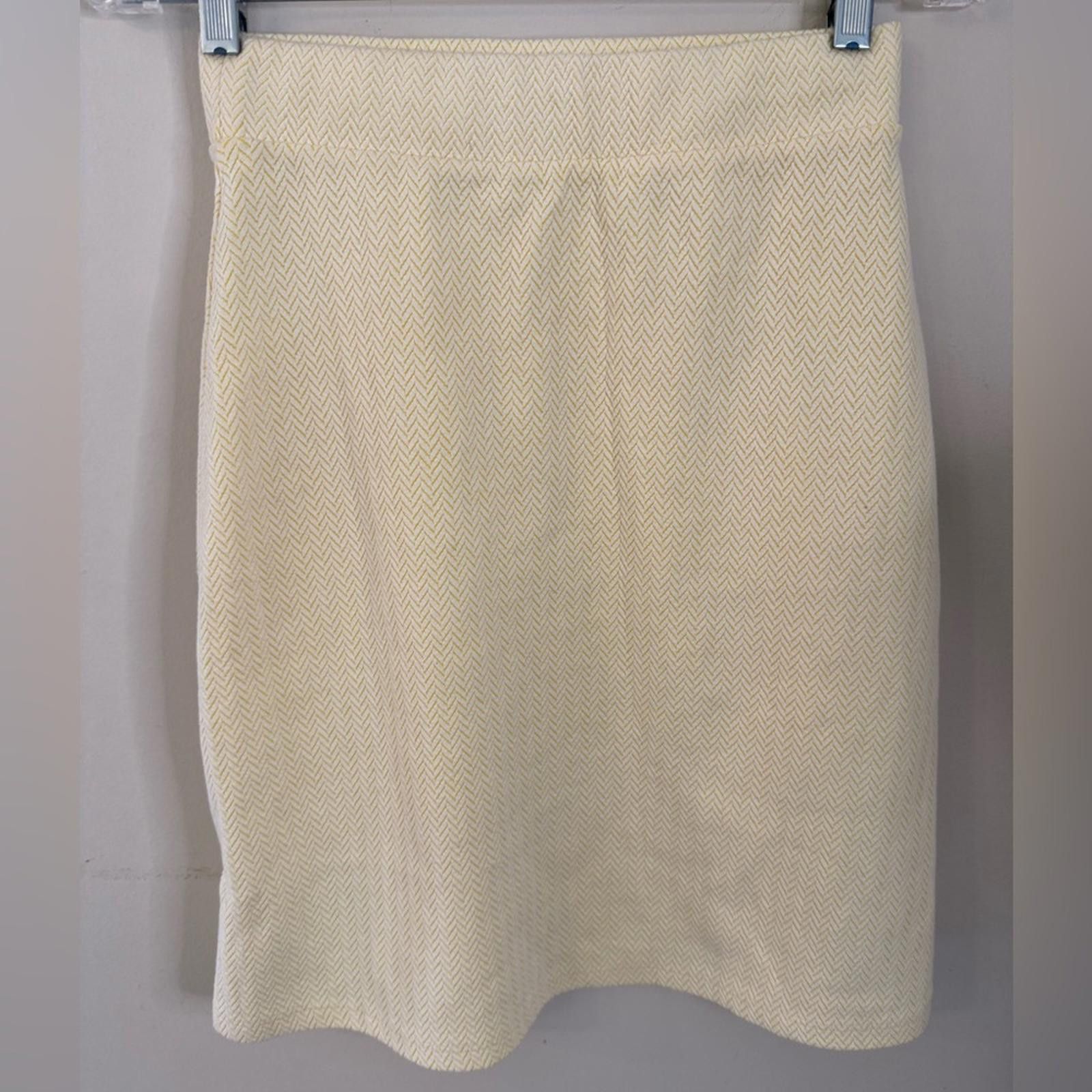 Other Yellow knit herringbone mini skirt red zippers SZ XS. Size 26" / US 2 / IT 38 - 2 Thumbnail