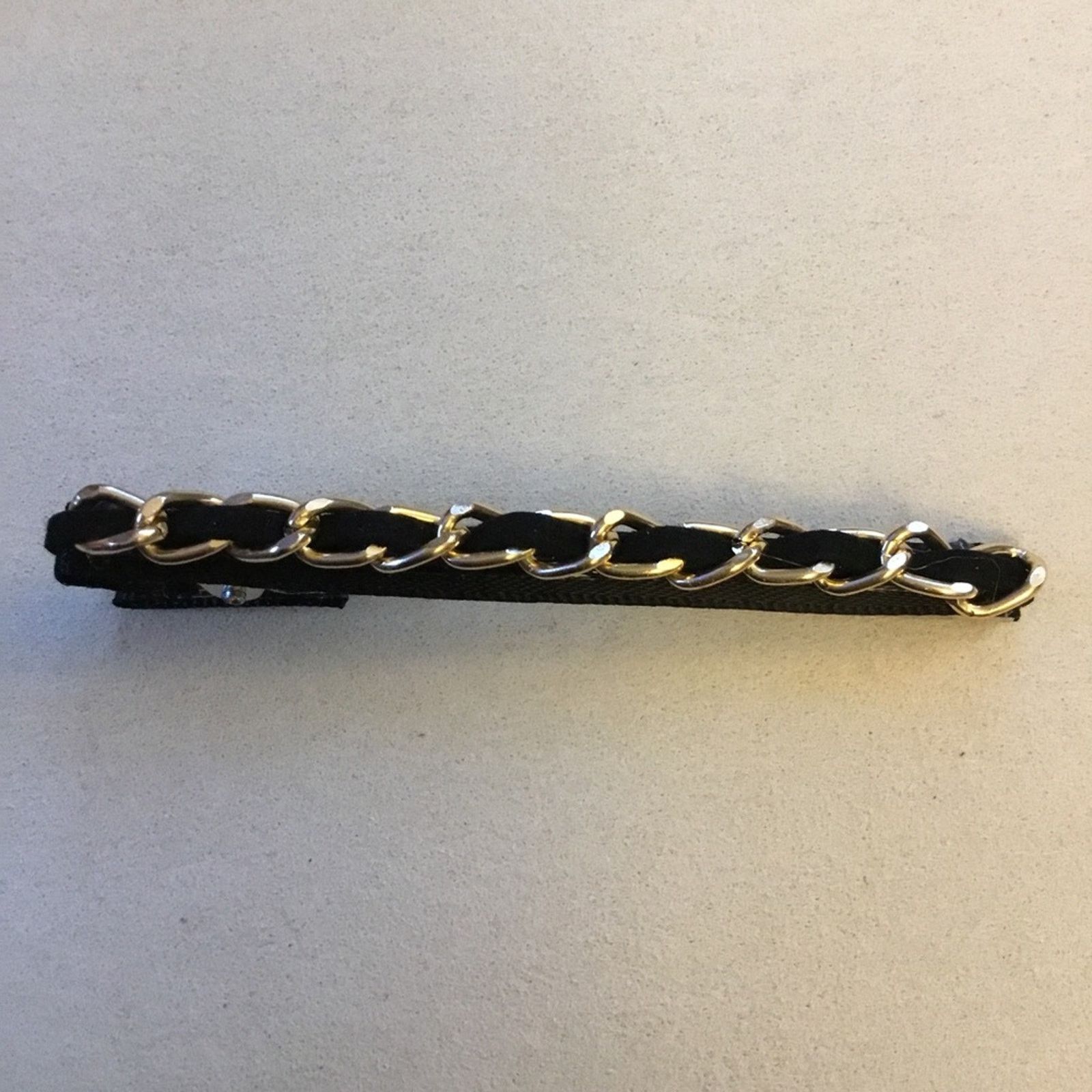 Other Black Velvet & Gold Chain Large Alligator Hair Clip Size ONE SIZE - 3 Thumbnail