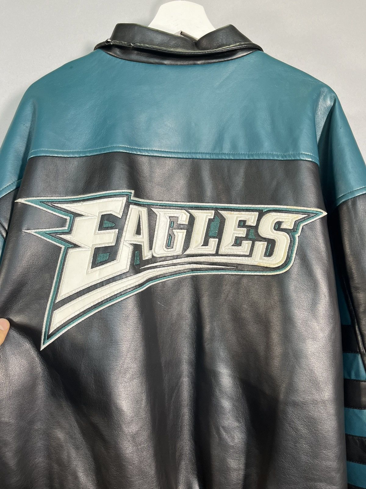 NFL Rare Philadelphia Eagles Embroidered Leather Jacket Size US L / EU 52-54 / 3 - 6 Thumbnail