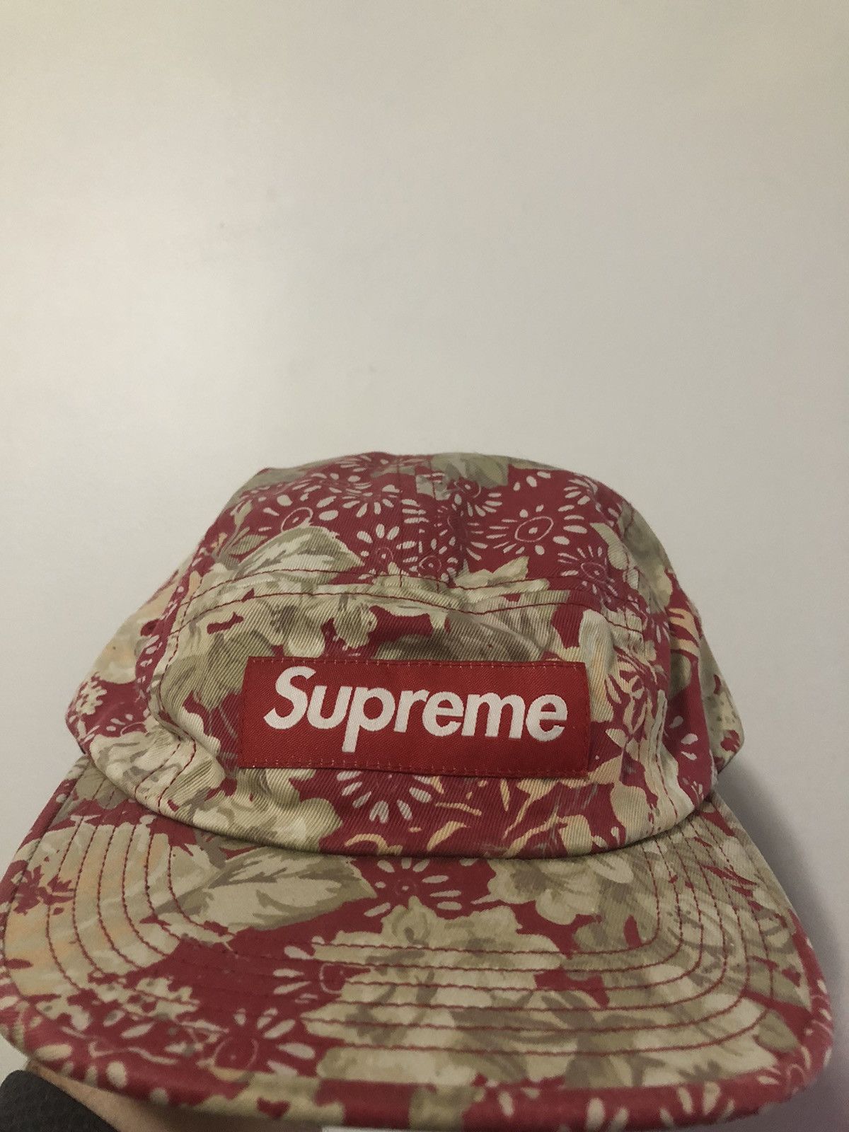Supreme FLORAL washed chino twill camp cap SS18 floral
