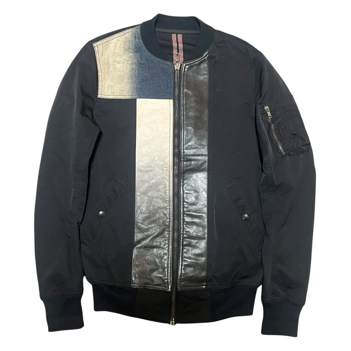 Rick Owens Drkshdw Rick Owens DRKSHDW Denim/Leather Patchwork Bomber Jacket Size US XS / EU 42 / 0 - 1 Thumbnail