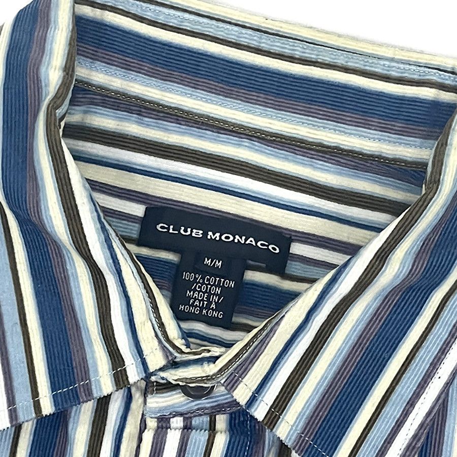 Club Monaco Club Monaco Blue Striped Vintage Corduroy Button Front Shirt Size US M / EU 48-50 / 2 - 5 Thumbnail