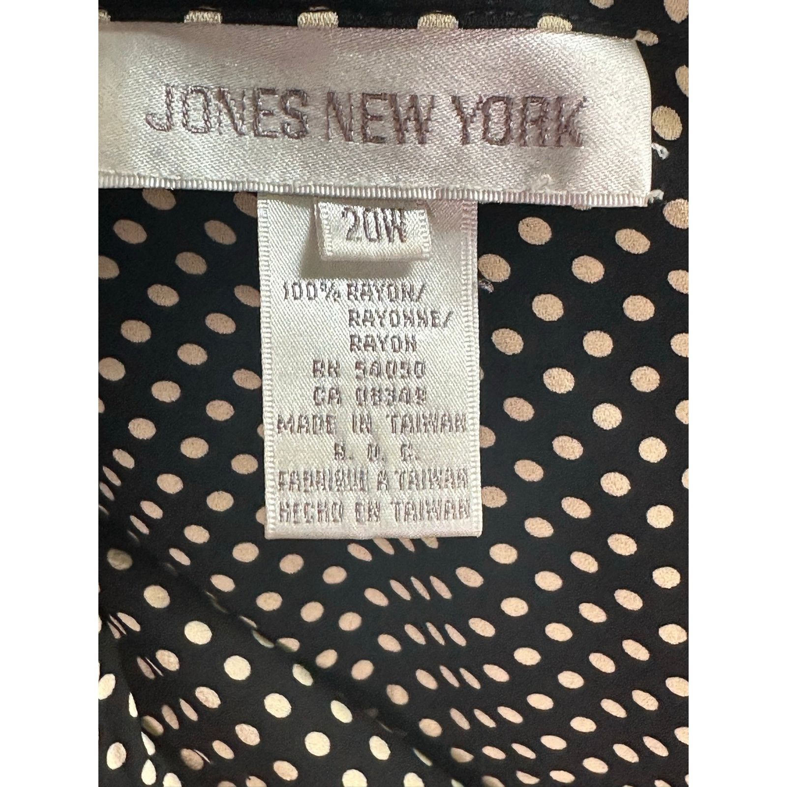 Jones New York Jones New York black cream polka dots casual shirt size 20W Size XXL / US 16-18 / IT 52-54 - 3 Thumbnail
