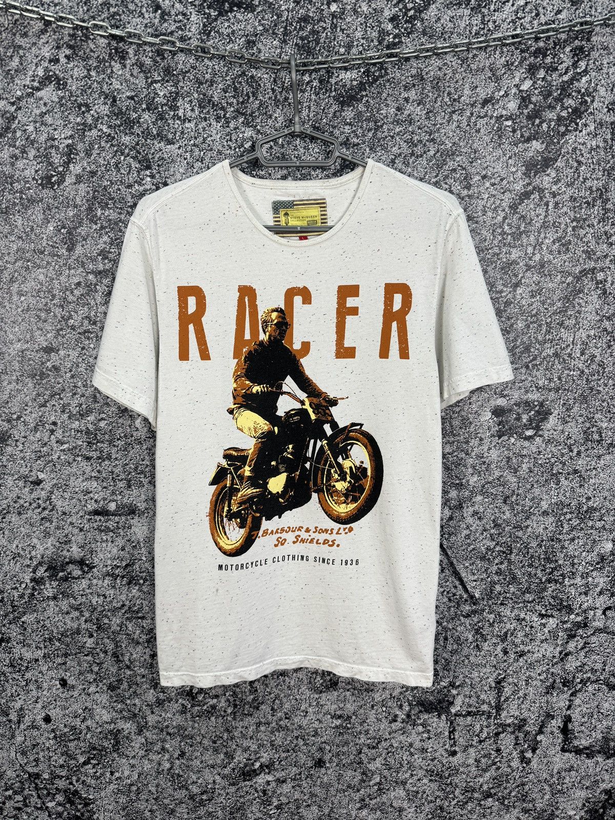 Barbour × MCQ Men’s Barbour Steve McQueen Racer Motorcycle T-Shirt Size L Size US L / EU 52-54 / 3 - 1 Thumbnail