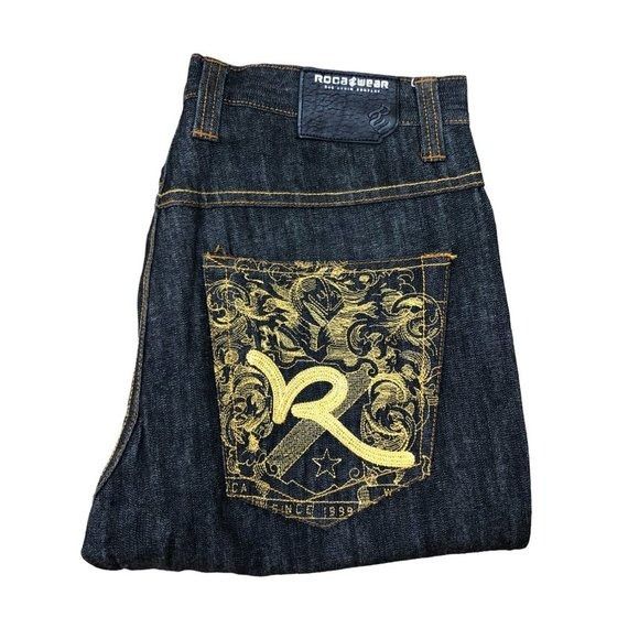 Rocawear Vintage Rocawear Embroidered Jeans Size 34 'Yellow R' Size US 34 / EU 50 - 4 Thumbnail