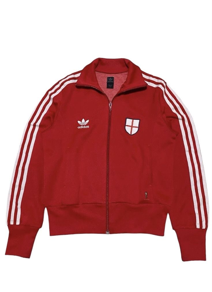 image of Adidas England Tracktop Jacket in Red, Men's (Size XS)