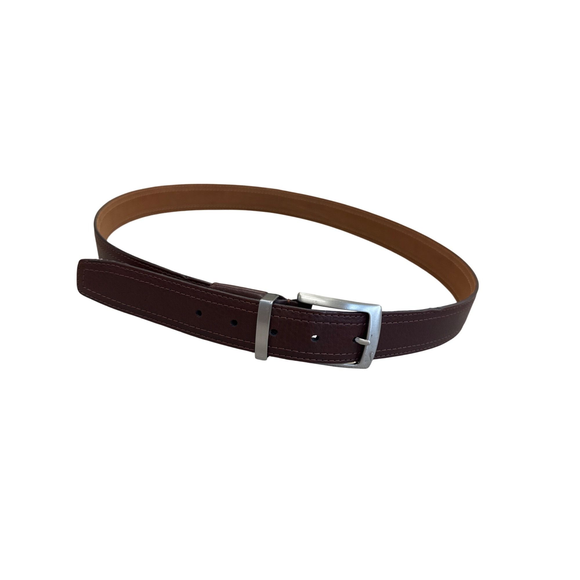 Nike Nike Brown Leather Belt With Silver Buckle For Men Size L SK Size 38 - 11 Thumbnail