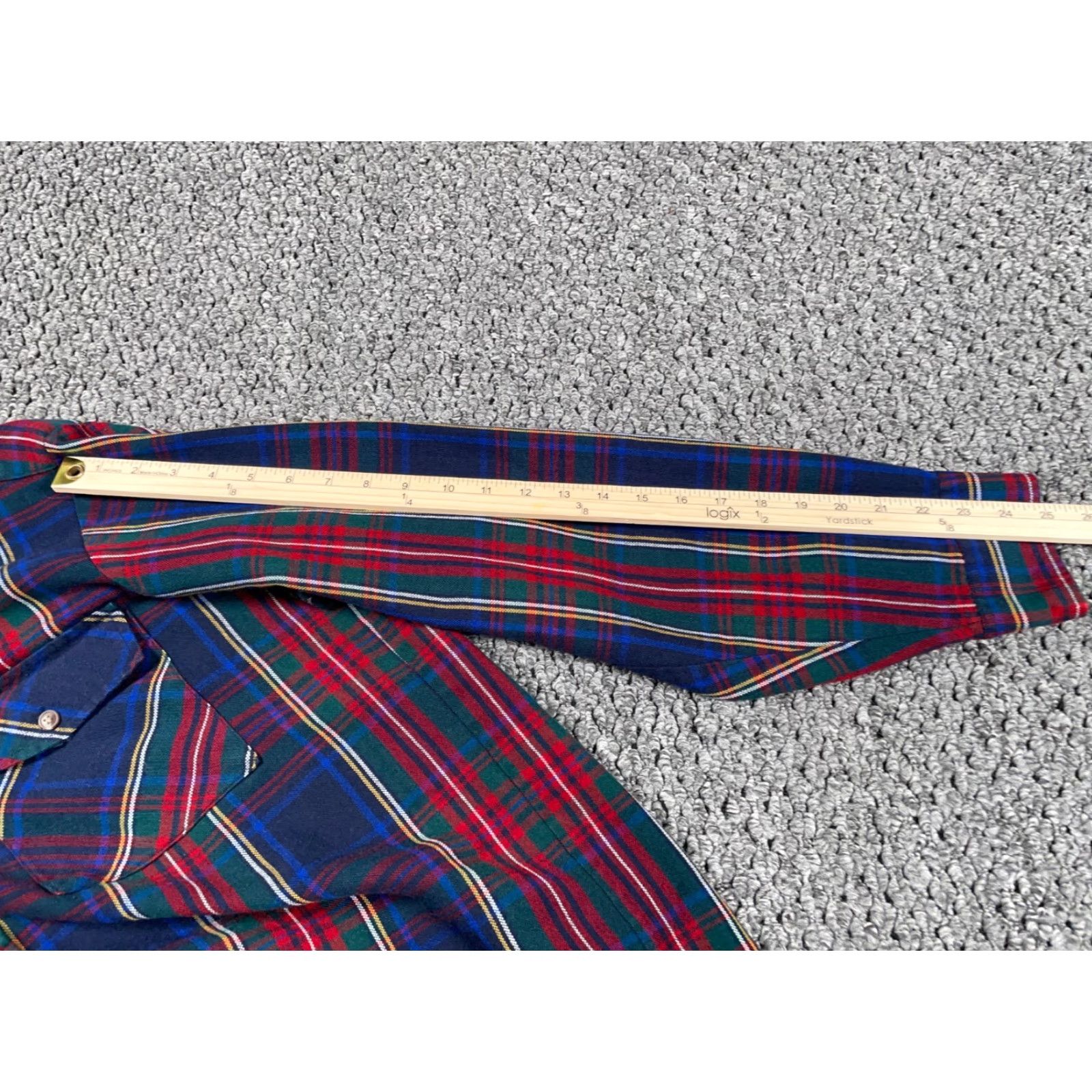 Vintage VTG 80s Grunge Flannel Shirt Men XL Red Blue Plaid Tartan Lightweight Backpacker Chest Pockets Casual Workwear Size US XL / EU 56 / 4 - 7 Thumbnail