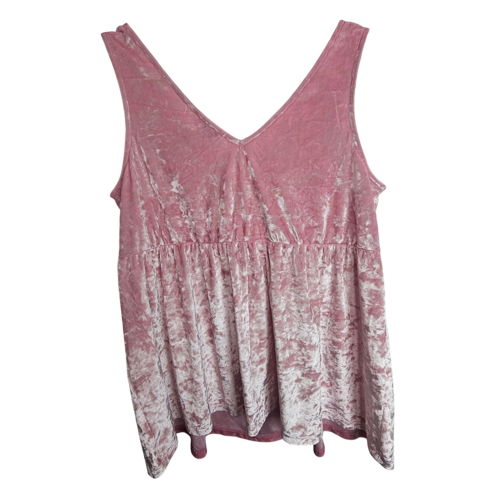 Torrid Torrid Womens Pink Velvet Surplice Babydoll Tank Top Plus 0X Size L / US 10 / IT 46 - 8 Thumbnail