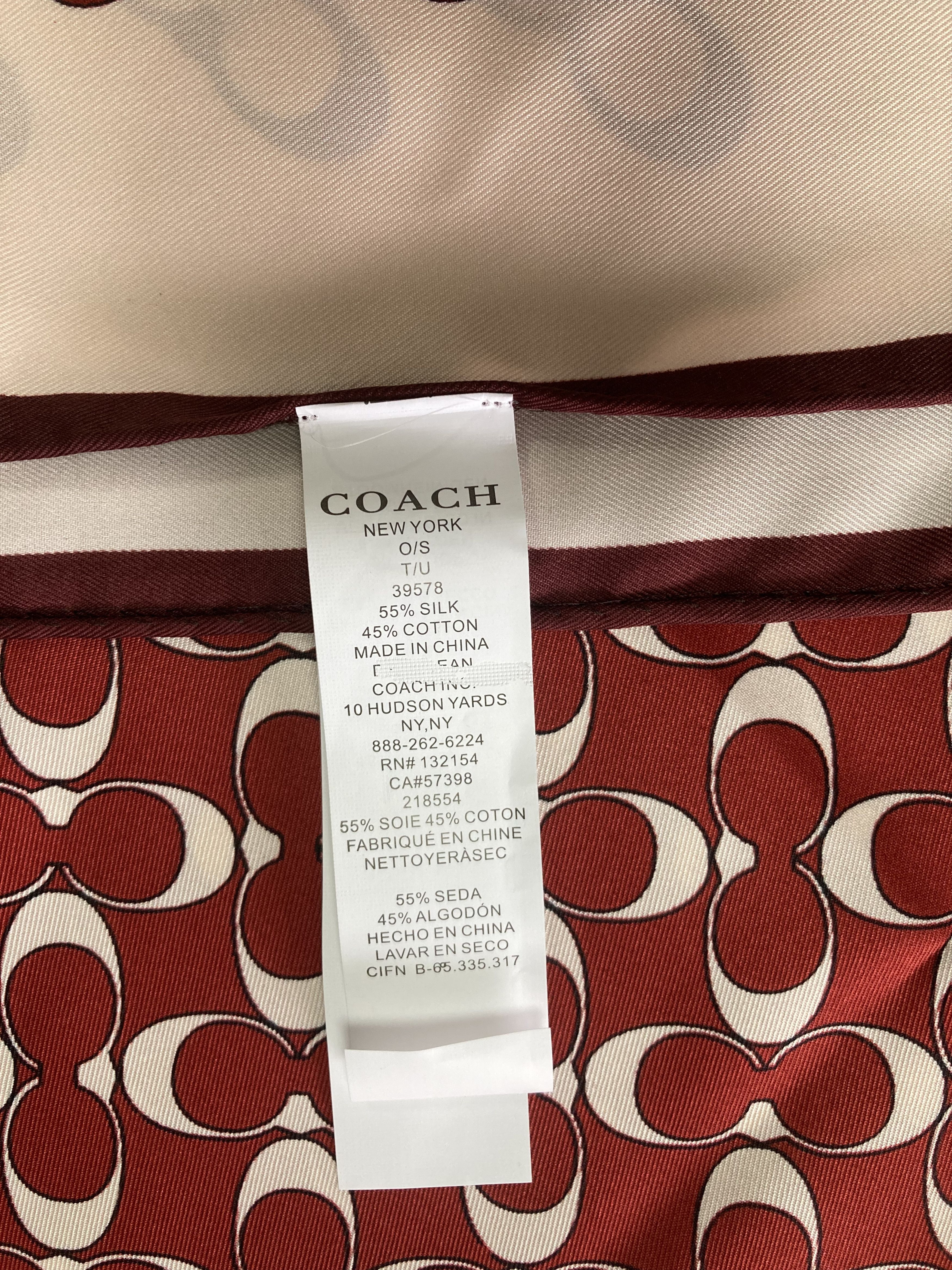 Coach Coach Signature Silk Square Scarf Red/Violet Size ONE SIZE - 10 Thumbnail