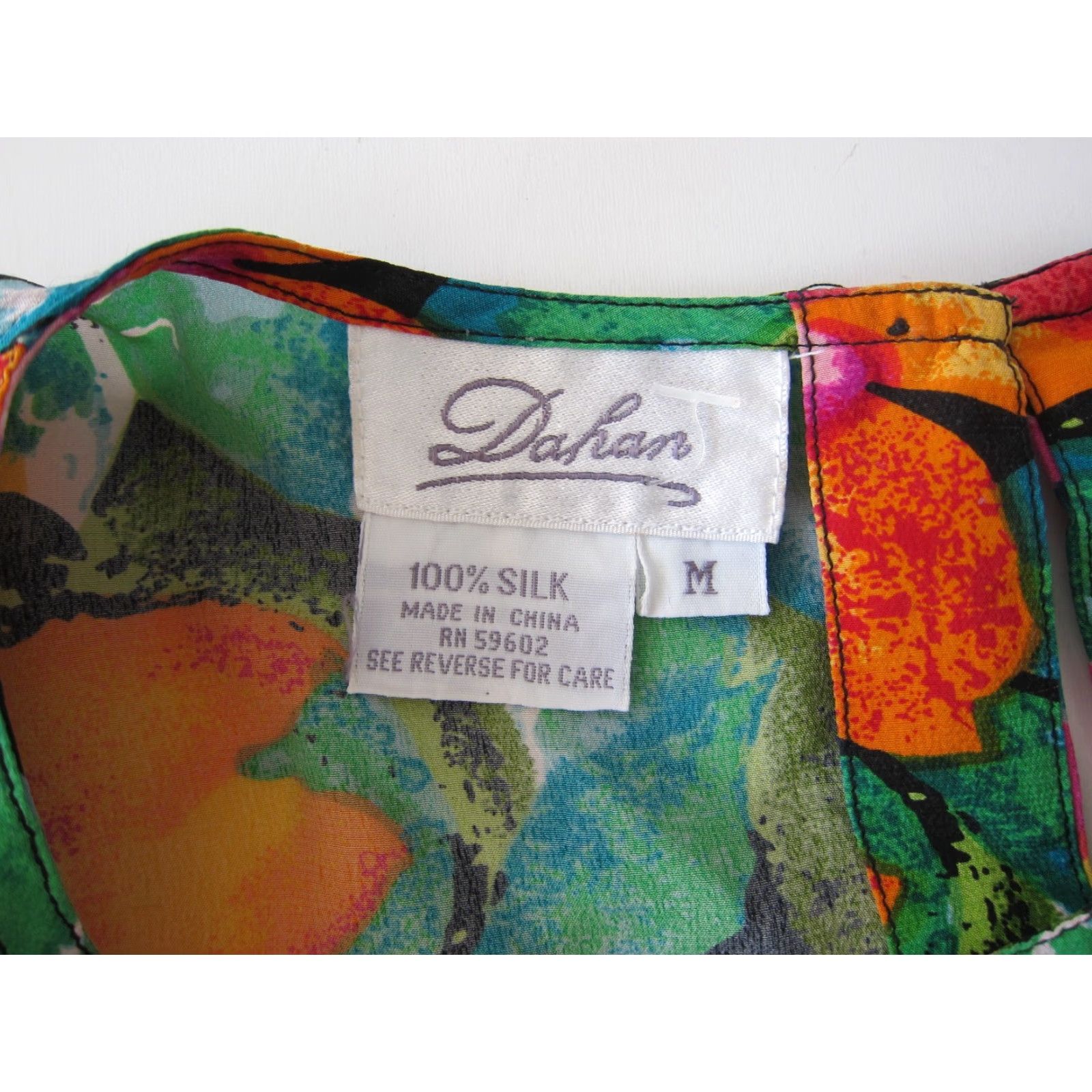 Pinko Vintage Dahan Blouse Tunic 100% Silk Short Sleeve Pink White Green Floral M Womens Size M / US 6-8 / IT 42-44 - 4 Thumbnail