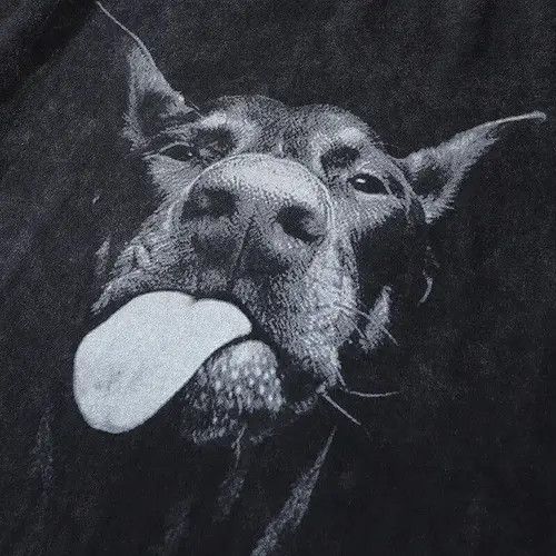 Japanese Brand × Vintage Doberman Black Printed T-shirt Tee Short Sleeve Size US L / EU 52-54 / 3 - 2 Thumbnail