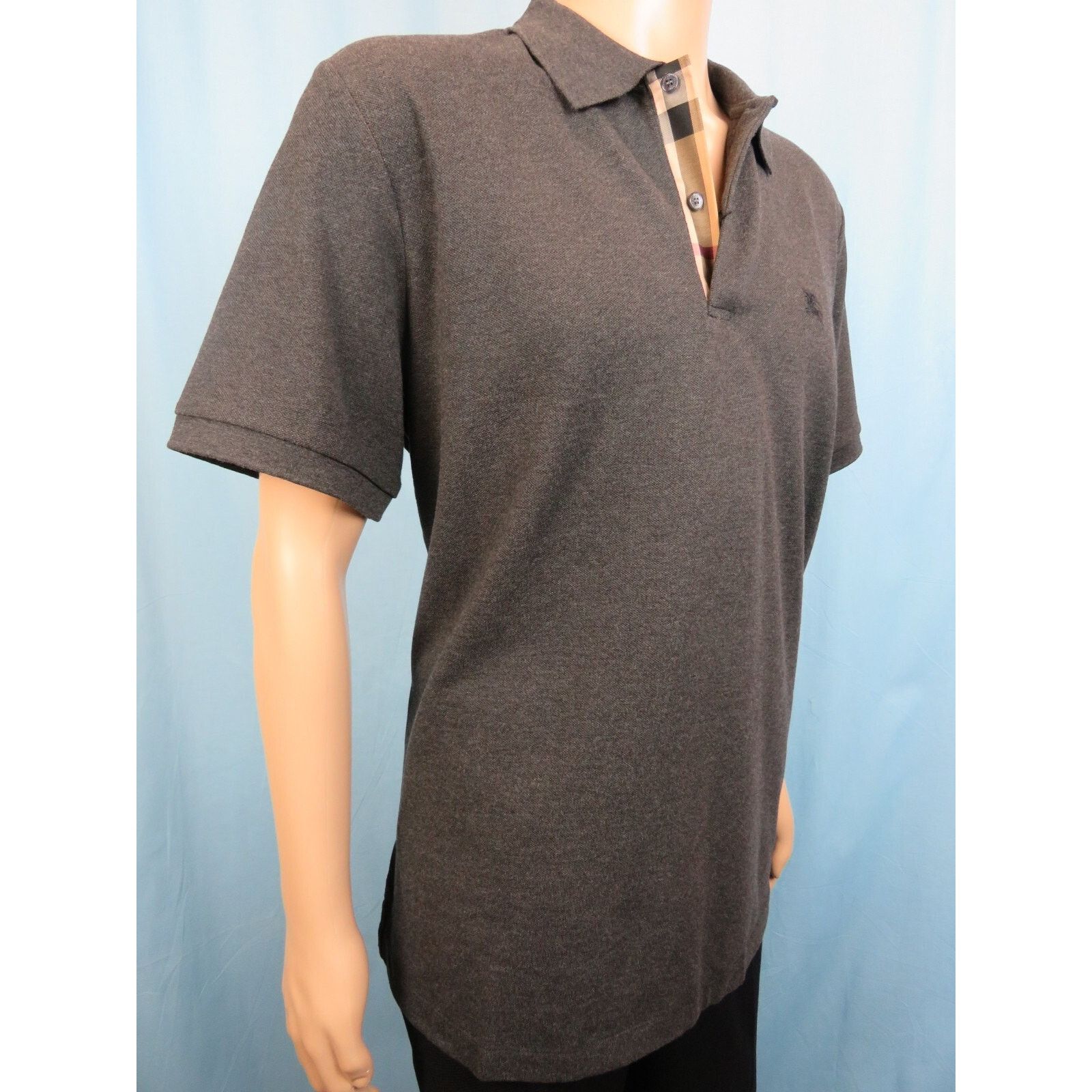 Burberry BURBERRY OXFORD DARK GRAY COTTON CHECK LOGO SLEEVE SHIRT S Size US S / EU 44-46 / 1 - 3 Thumbnail