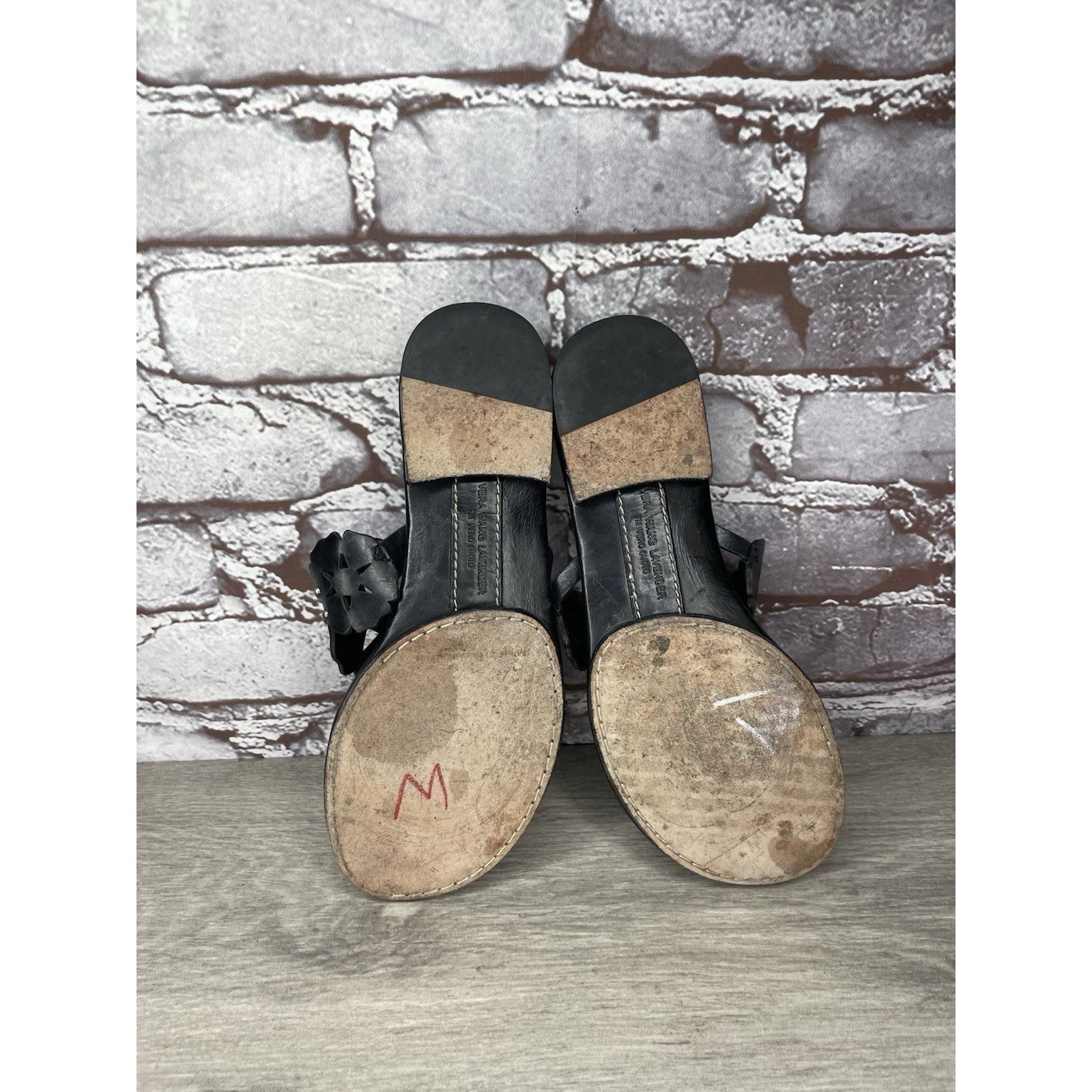 Vera Wang Vera Wang Lavender Label Black Leather Slides Thong Sandals Size US 6 / IT 36 - 20 Thumbnail