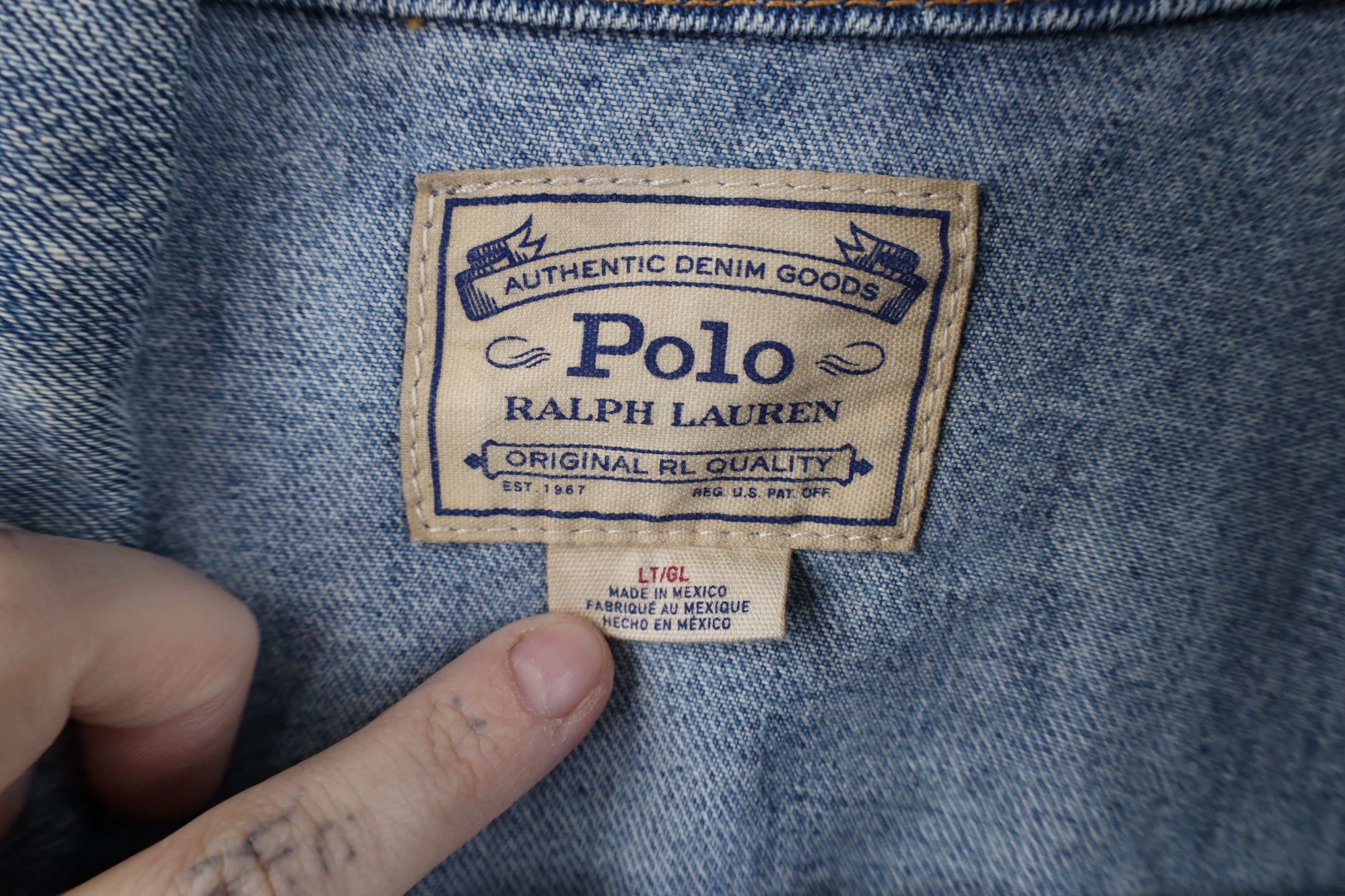 Ralph Lauren Vintage Ralph Lauren Spell Out Denim Jean Trucker Jacket Size US L / EU 52-54 / 3 - 9 Thumbnail