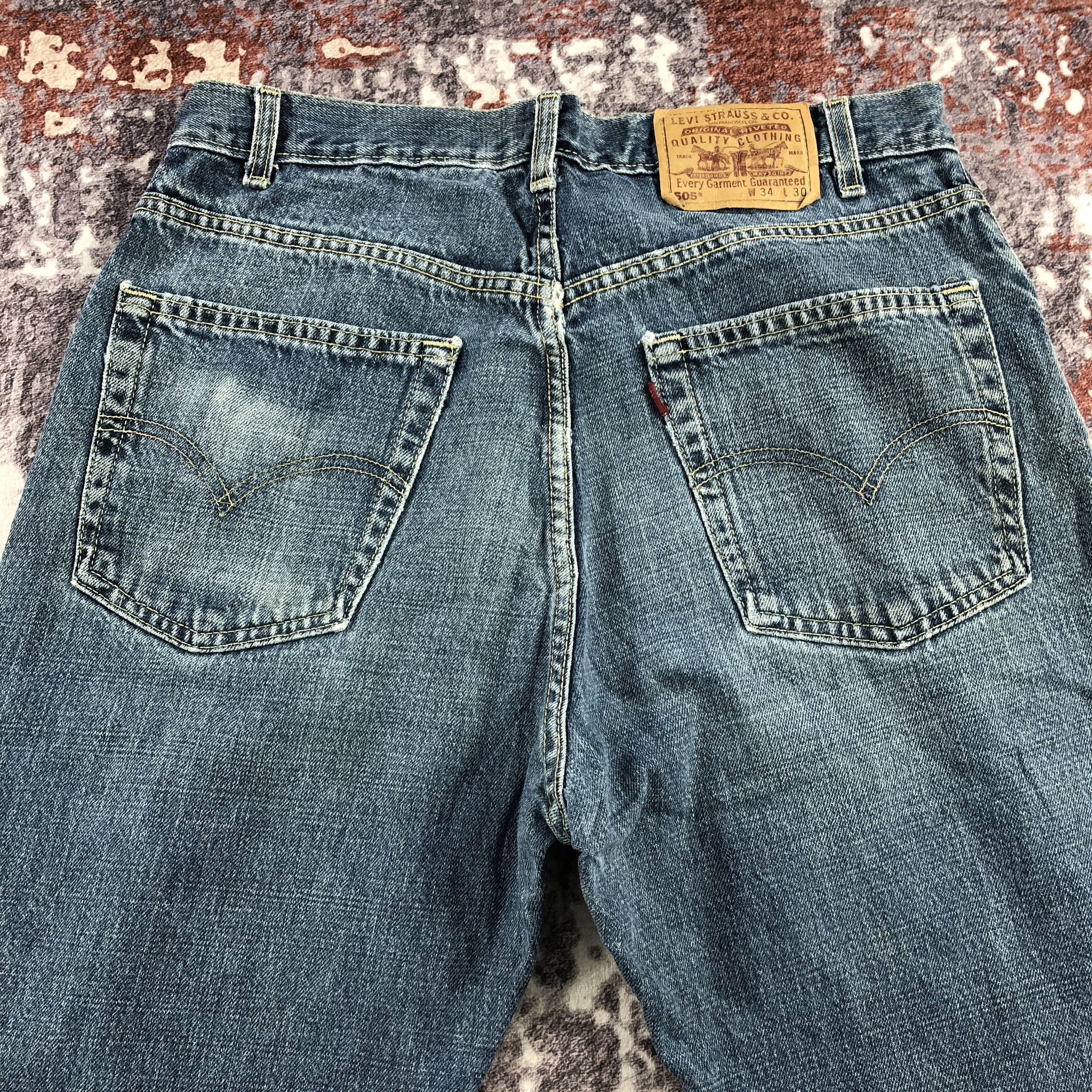 Levi's × Vintage Vintage 90s Blue Wash Levis 505 Jeans-JM2332 Size US 33 - 5 Thumbnail