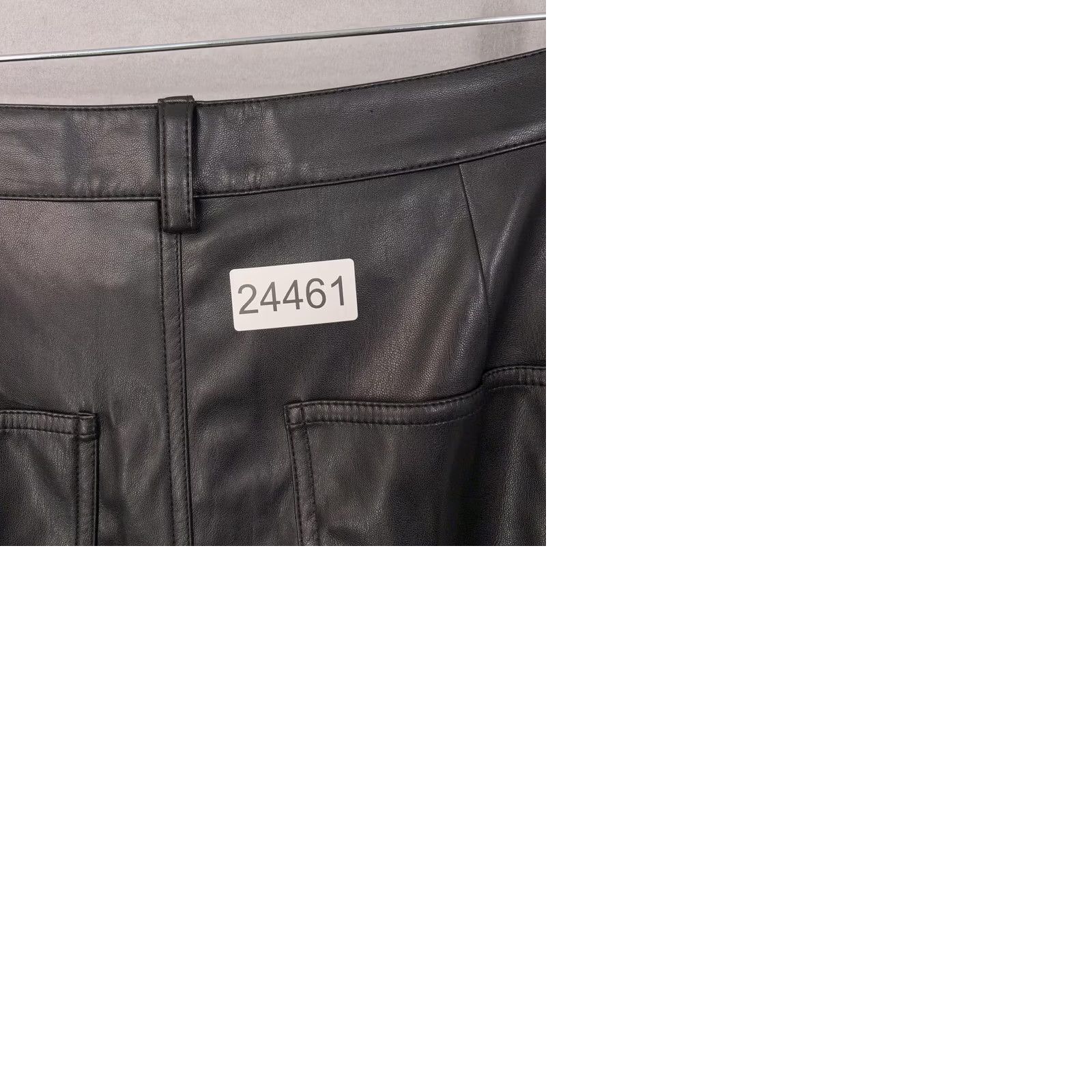 Vintage WeWoreWhat Dress Womens 31 Black Pants Faux Leather Wide Leg Baggy High Rise Dressy Size 24" / US 00 / IT 34 - 10 Thumbnail