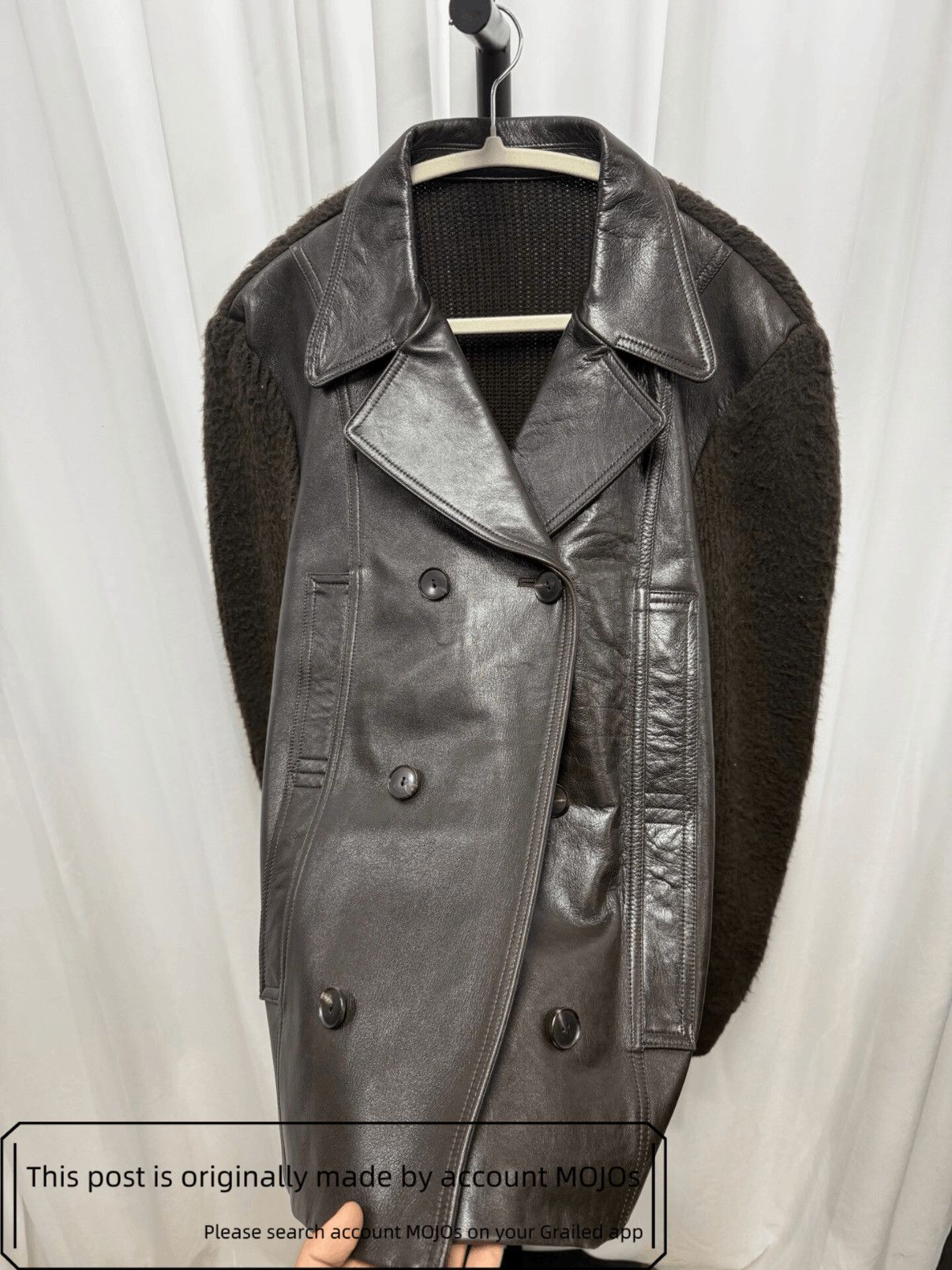 Number (N)ine Sz 3 Number Nine 03AW Leather Joint Knitwear Jacket mojos7 Size US L / EU 52-54 / 3 - 3 Thumbnail