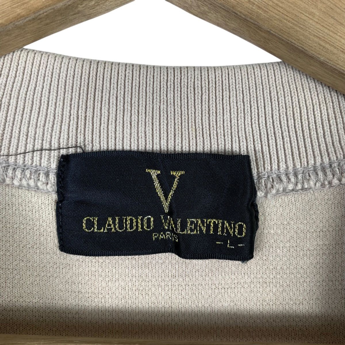 Valentino CLAUDIO VALENTINO Paris Big Logo Embroidered Sweatshirt Size US L / EU 52-54 / 3 - 4 Thumbnail