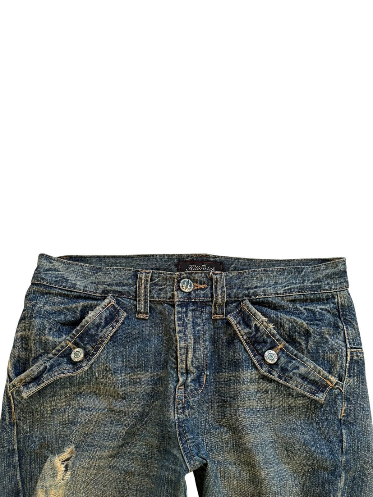 Japanese Brand × Le Grande Bleu (L.G.B.) Vintage Japanese Rusty Mud Wash Spiral Leg Distressed Jeans Size US 32 / EU 48 - 4 Thumbnail