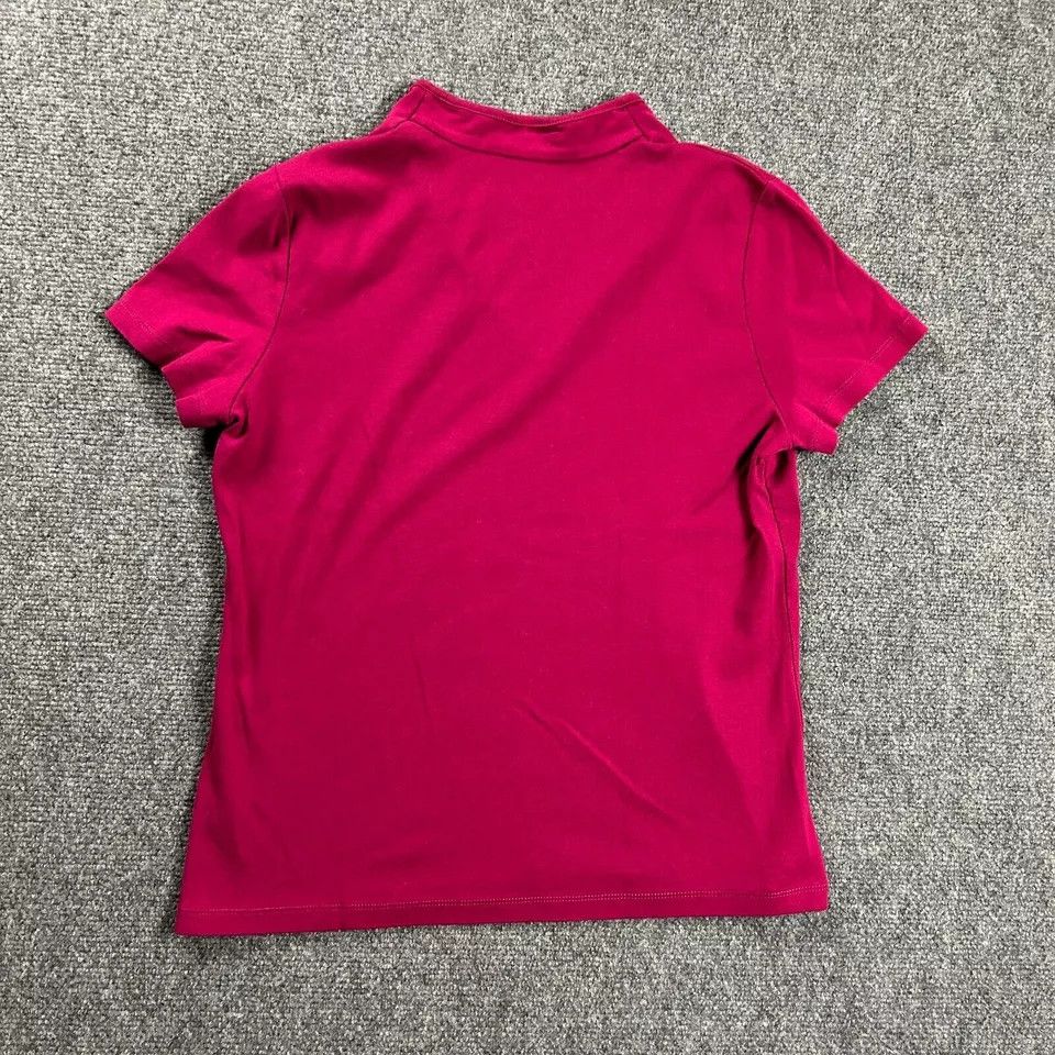 Talbots Talbots Top Womens Medium Pink V-Neck Casual Short Sleeve Size M / US 6-8 / IT 42-44 - 6 Thumbnail