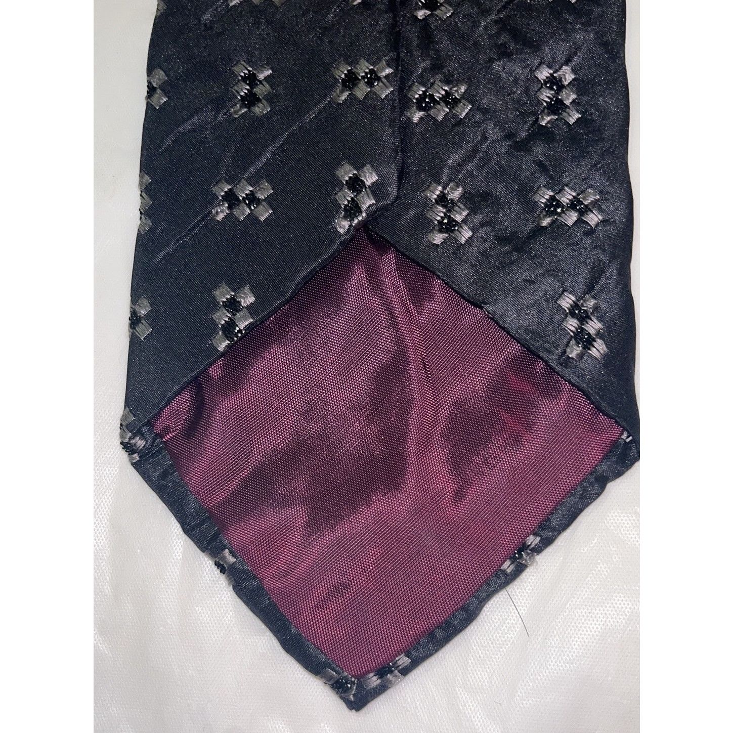 Metropolitan View Metropolitan View Silk Tie - Black - Geometric Flowers Size ONE SIZE - 6 Thumbnail