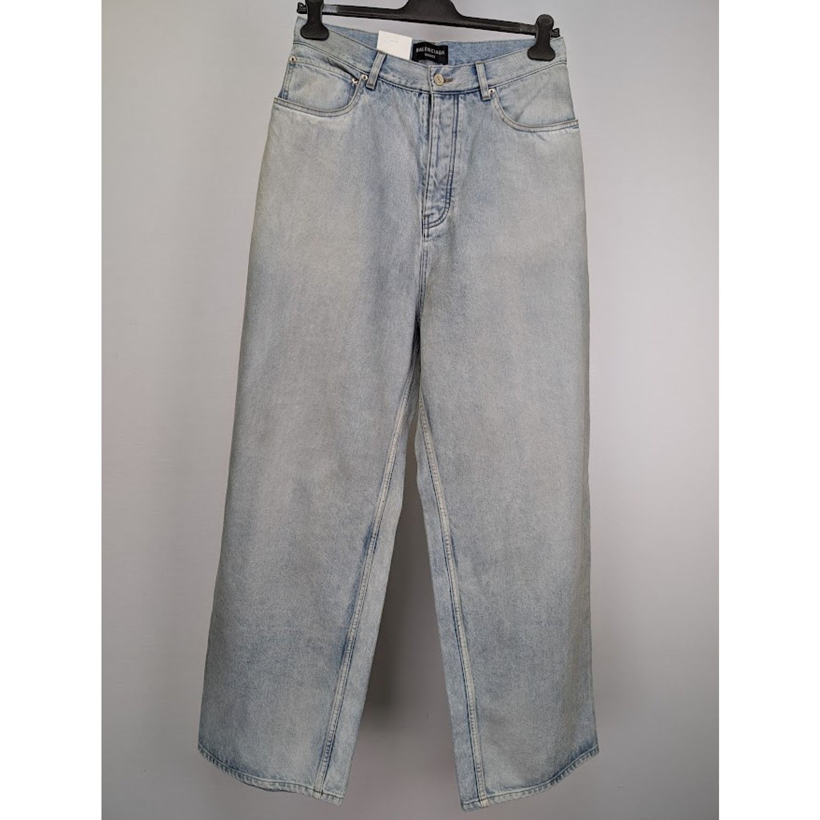 Balenciaga o1rshd1 Organic Japanese Twill Sticker Baggy Pants Blue Size US 34 / EU 50 - 3 Thumbnail