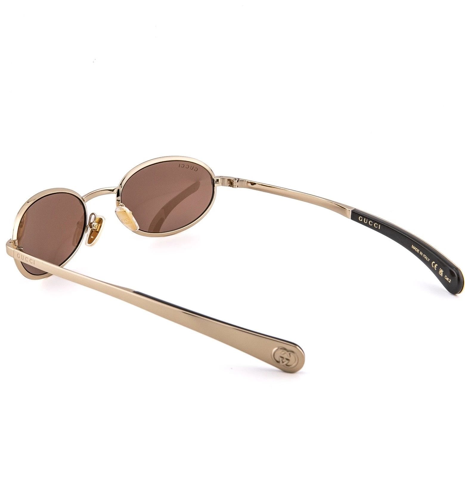 Gucci GUCCI GG1942S 1942 Gold Brown 003 Oval Narrow Metal Size ONE SIZE - 8 Thumbnail