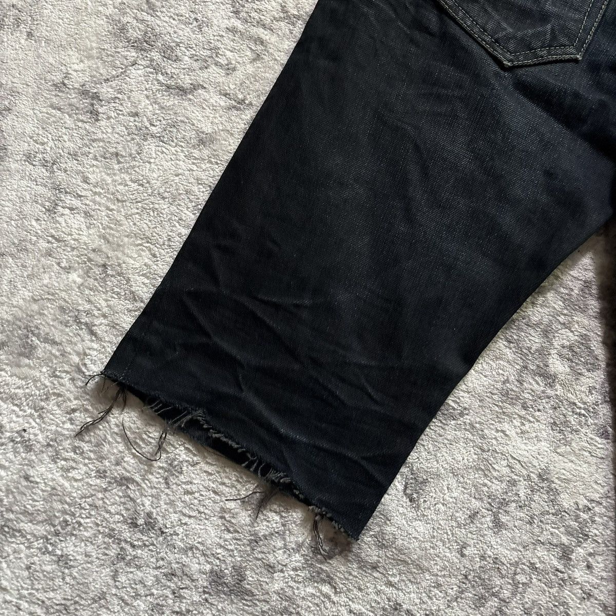 Rick Owens Drkshdw Rick Owens DRKSHDW Waxed Cropped Jean Shorts | Size 28 Size US 28 / EU 44 - 9 Thumbnail