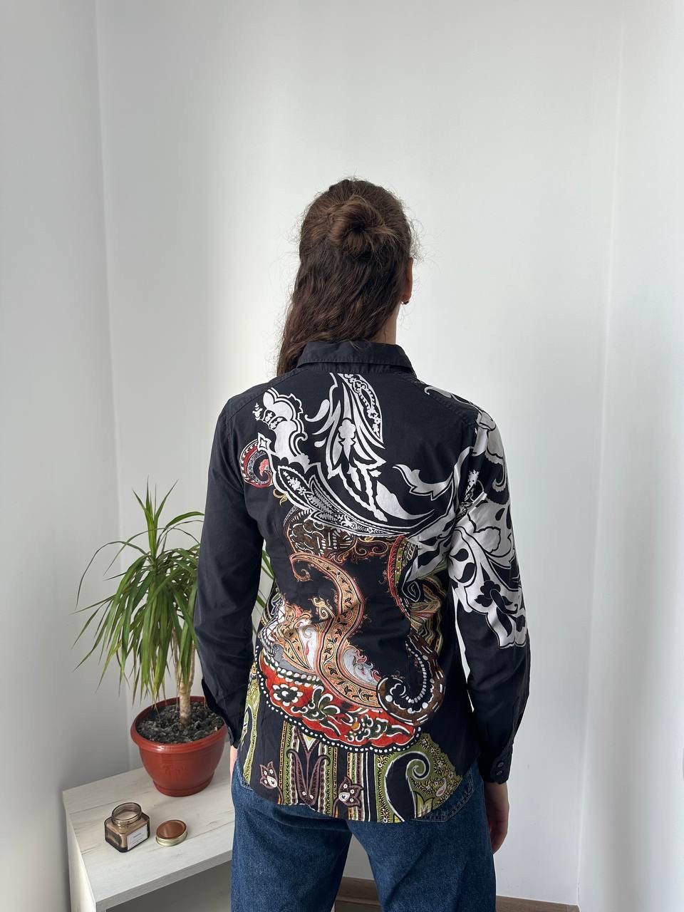 Etro × Vintage Vintage ETRO Womens Floral Black Patterned Shirt Size S / US 4 / IT 40 - 11 Thumbnail