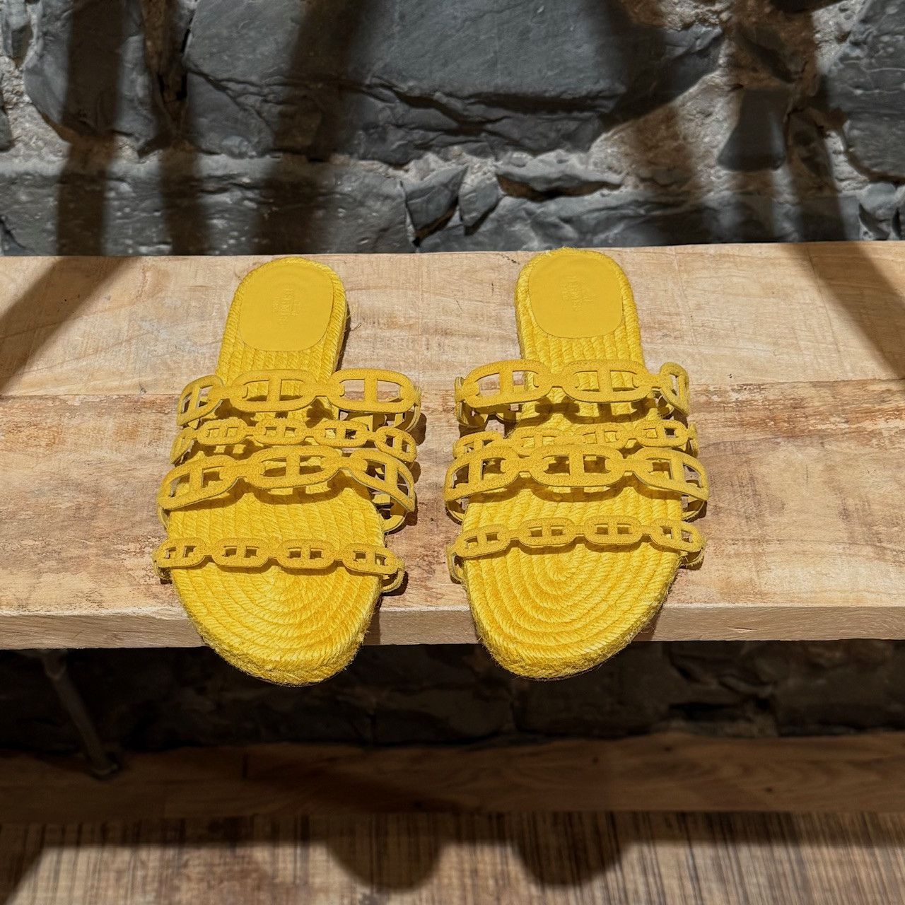 Hermes Hermès Yellow Ancone Thalassa Chaine d'Ancre Sandals Size US 9 / IT 39 - 4 Thumbnail