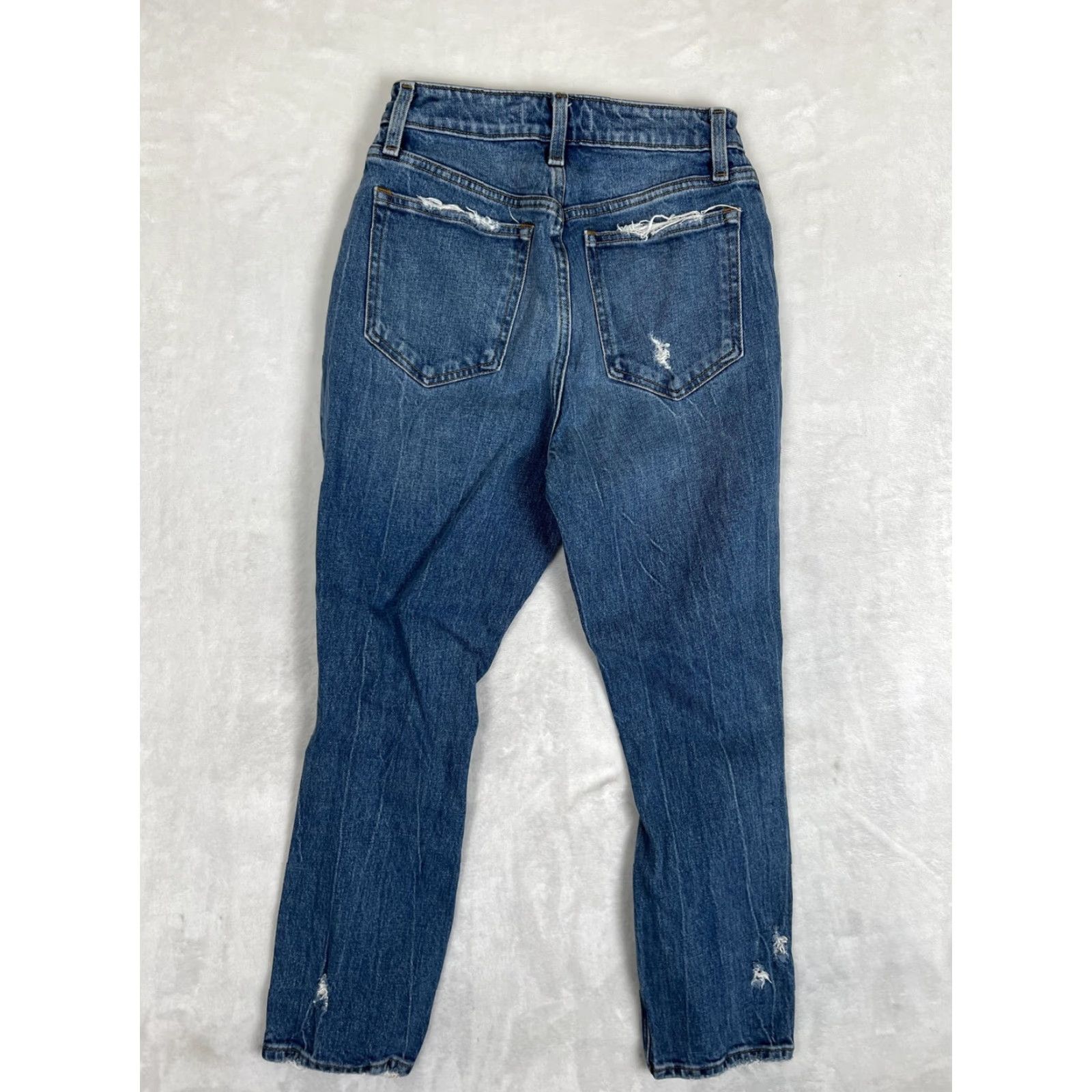 Abercrombie & Fitch Abercrombie & Fitch High Rise Mom Jeans Women's 2 Blue Distressed Curve Love Size 26" / US 2 / IT 38 - 5 Thumbnail