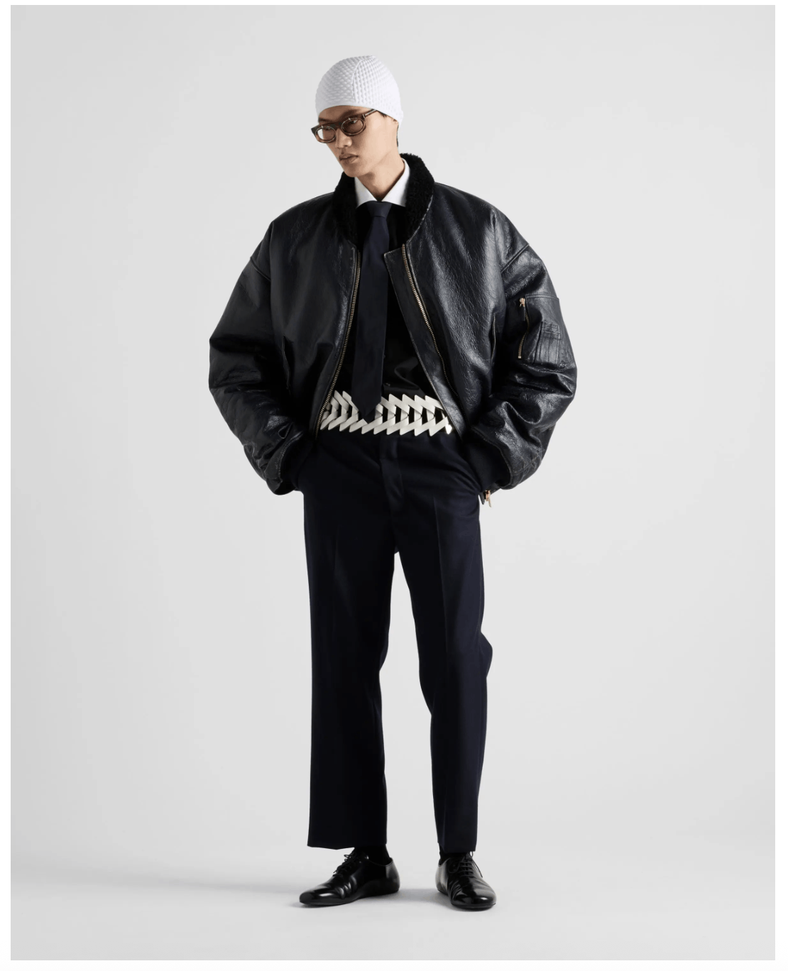 Prada Prada Mens Agnello Leather Bomber Jacket RRP £13.5k S/L Size US L / EU 52-54 / 3 - 5 Thumbnail