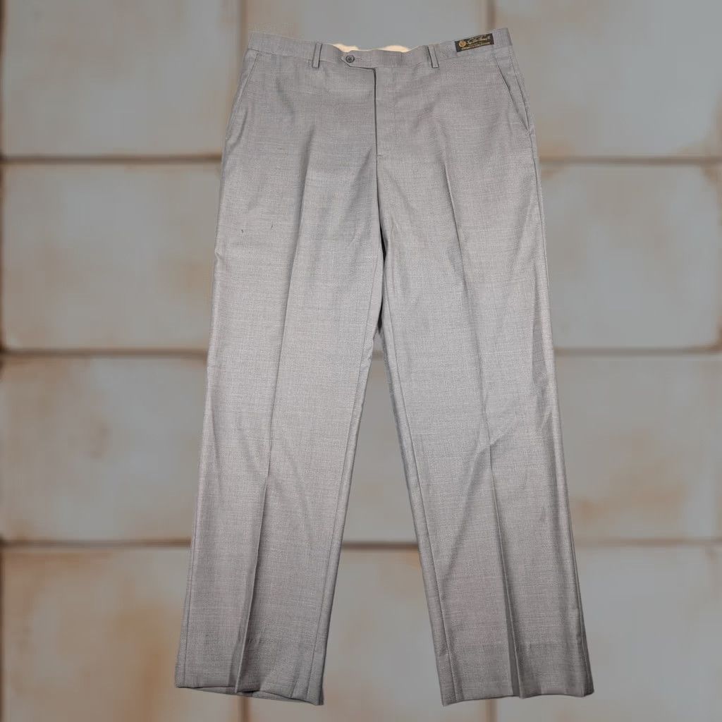 Cremieux Cremieux Pants Mens 38x32 Gray Wool Flat Front Straight Leg Dress Pants Mens Regular 32 Inseam Size US 38 / EU 54 - 1 Thumbnail